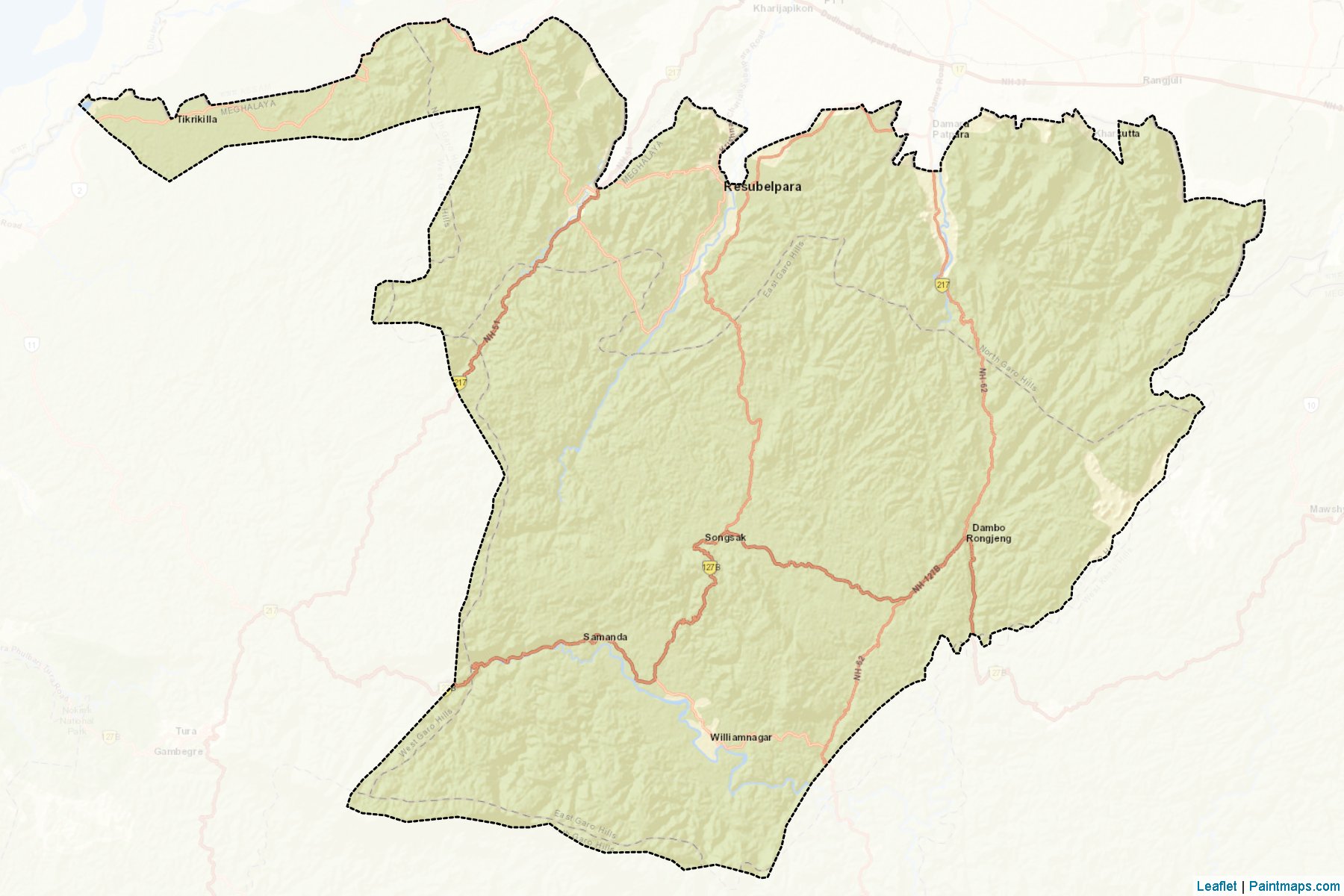 East Garo Hills (Meghalaya) Map Cropping Samples-2