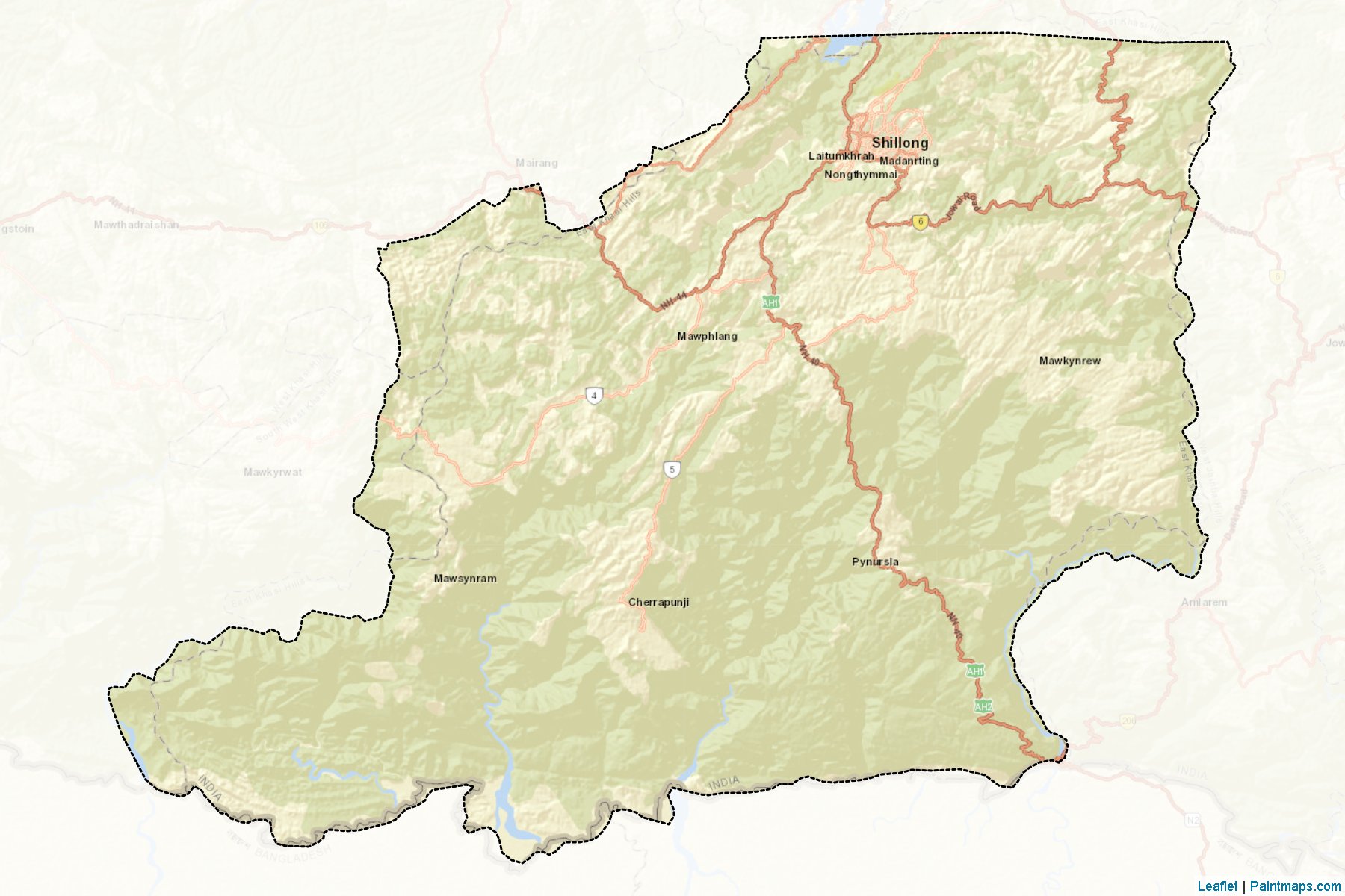 East Khasi Hills (Meghalaya) Map Cropping Samples-2