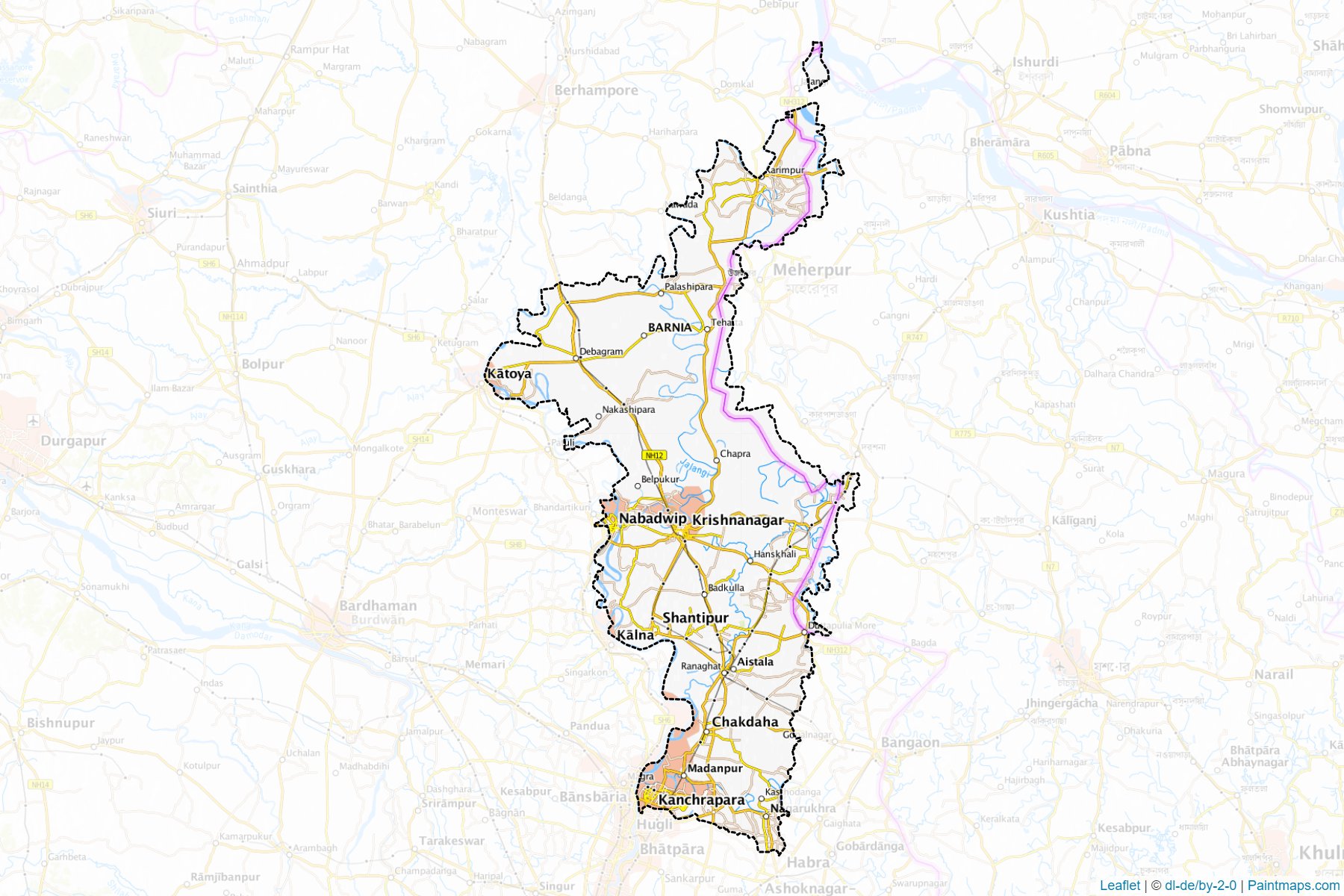 Nadia (West Bengal) Map Cropping Samples-1