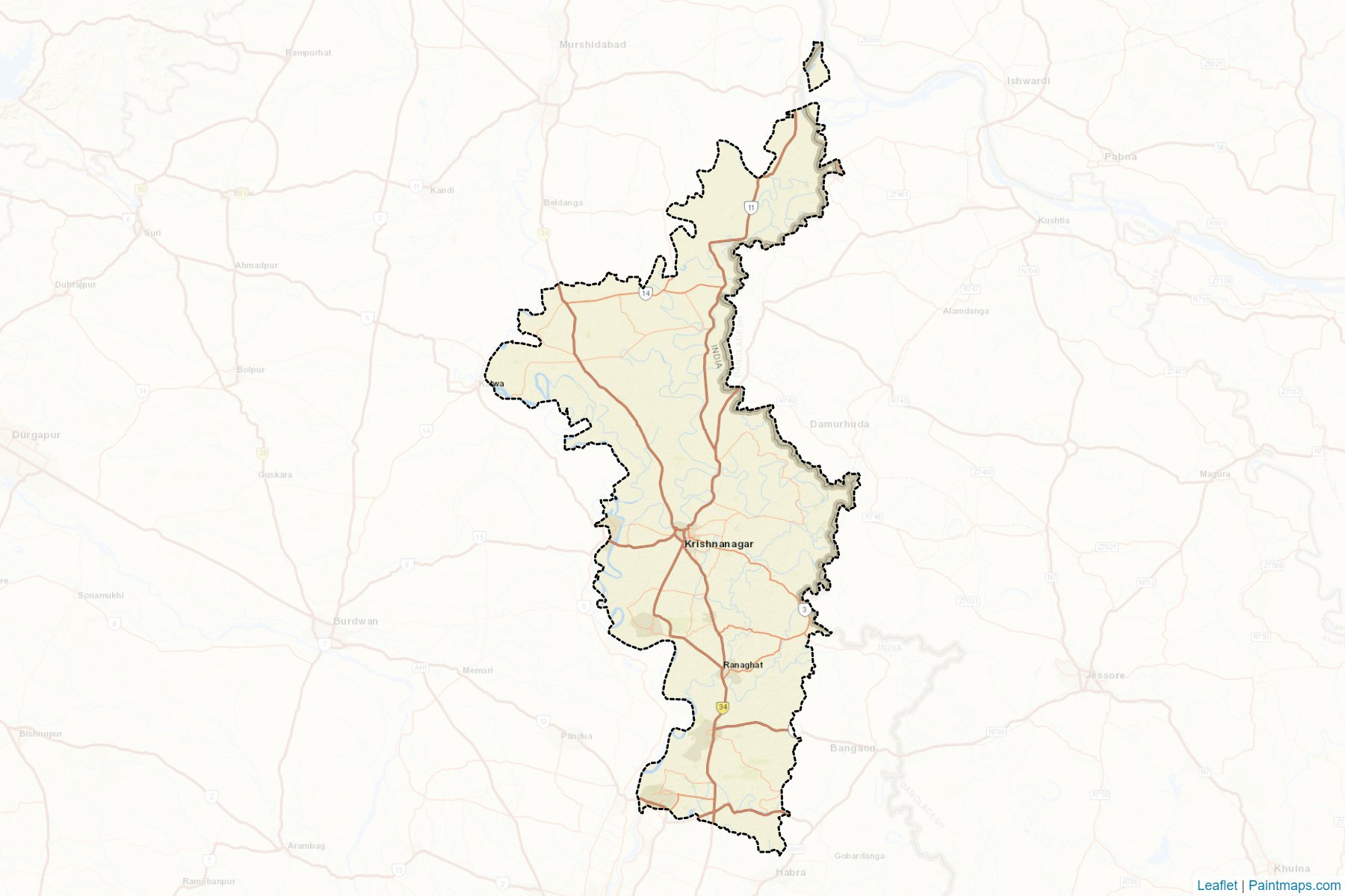 Nadia (West Bengal) Map Cropping Samples-2