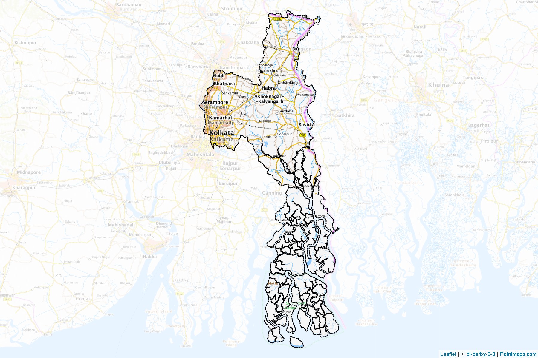 North 24 Parganas (Batı Bengal) Haritası Örnekleri-1