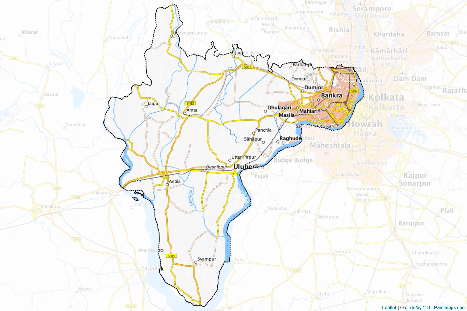 Muestras de recorte de mapas Haora (West Bengal)-1