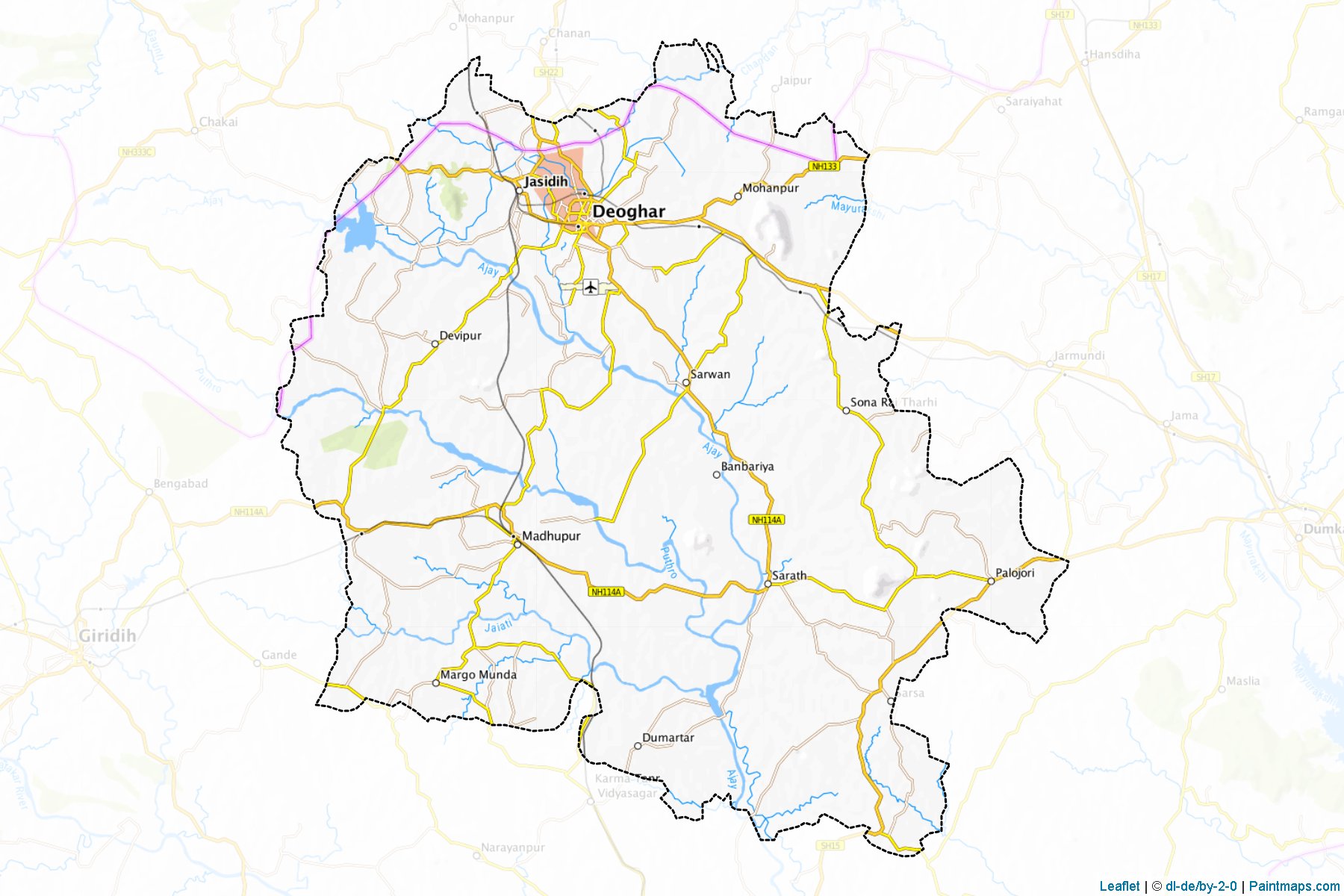 Deoghar (Jharkhand) Map Cropping Samples-1