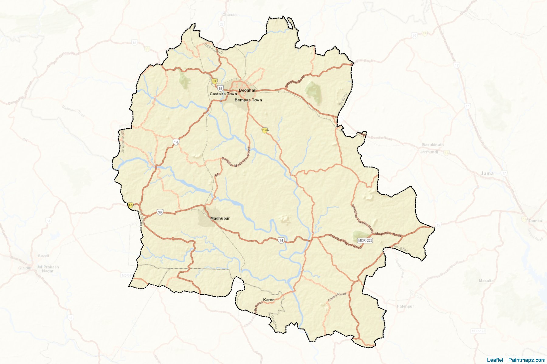 Muestras de recorte de mapas Deoghar (Jharkhand)-2