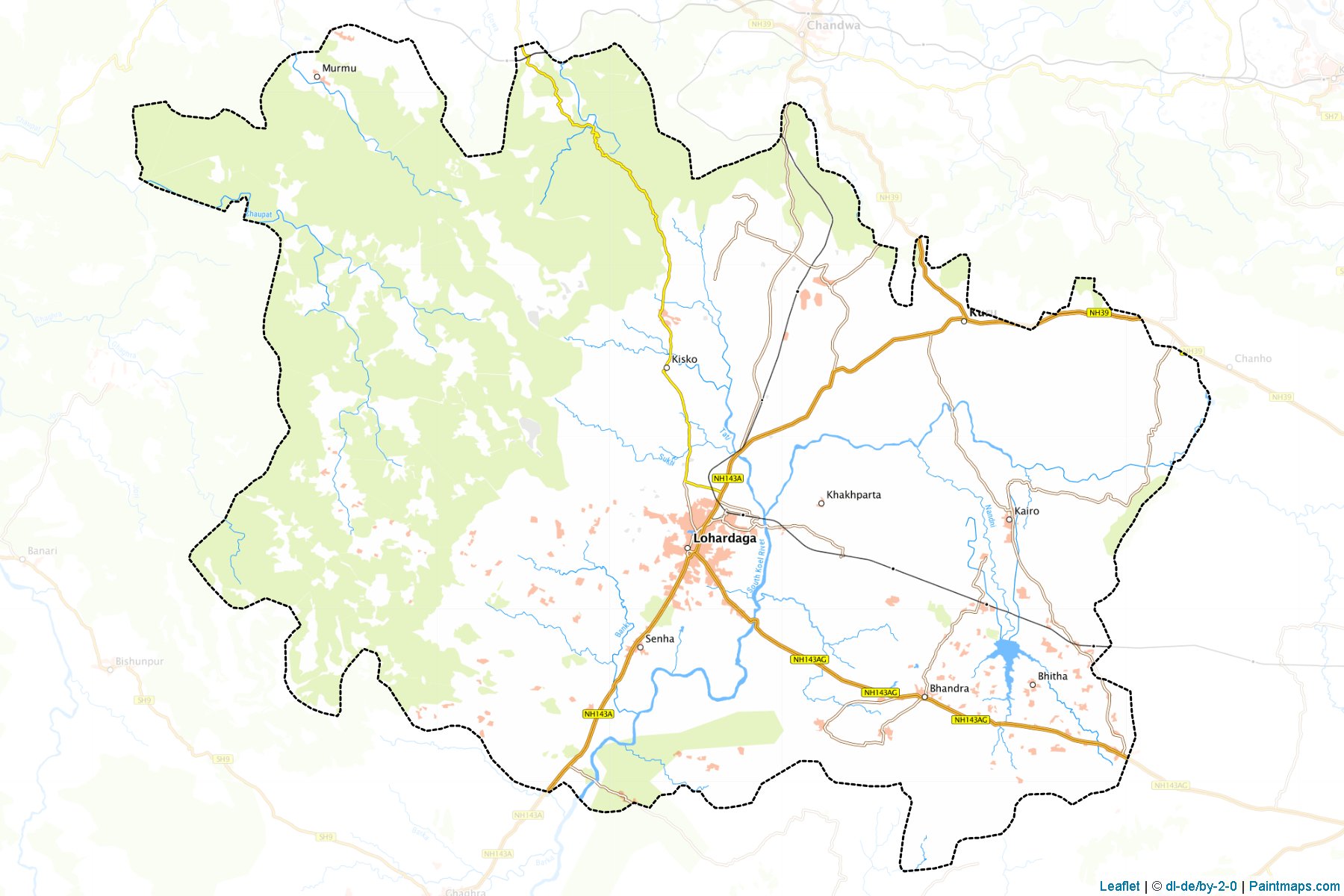 Lohardaga (Jharkhand) Haritası Örnekleri-1