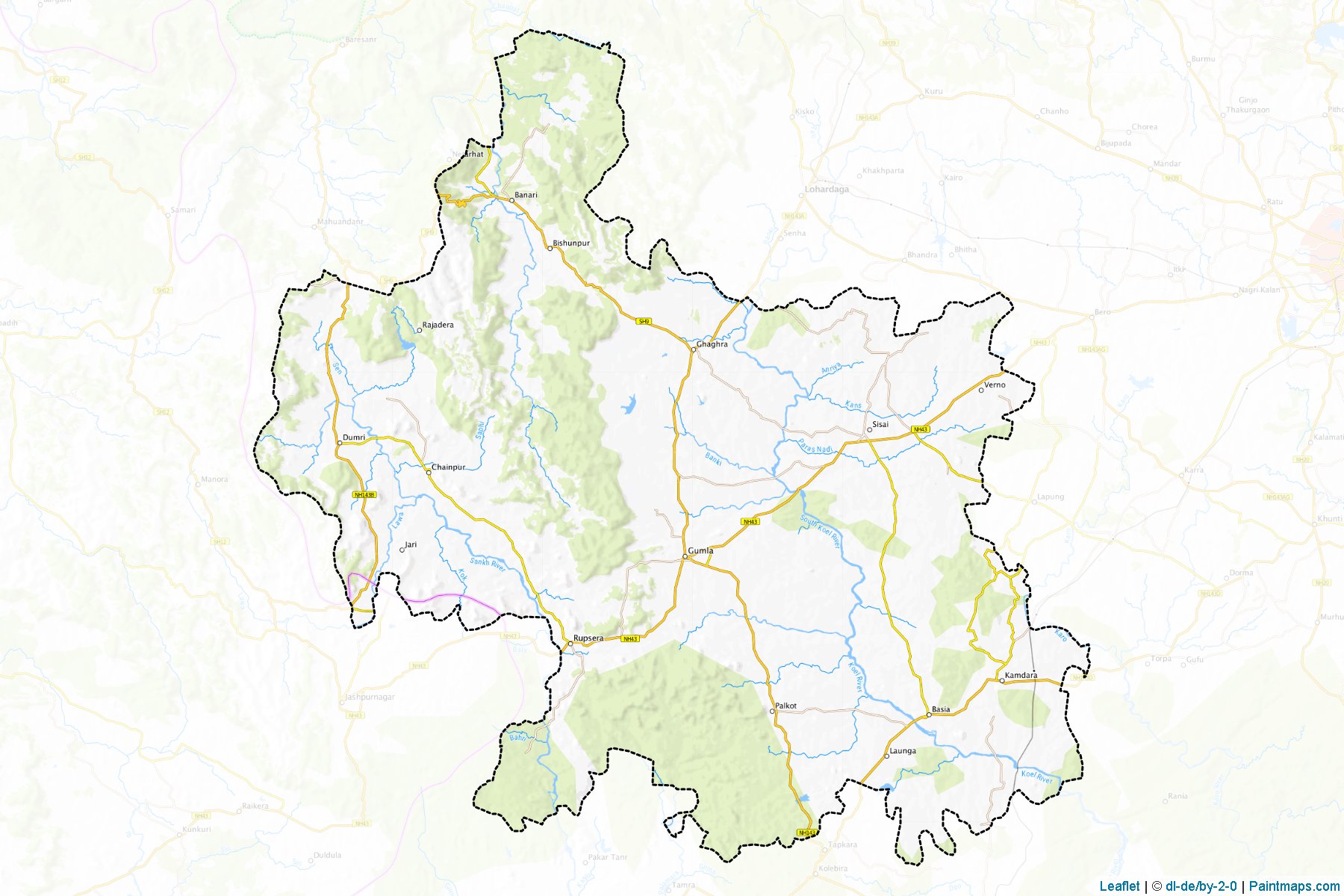 Gumla (Jharkhand) Map Cropping Samples-1