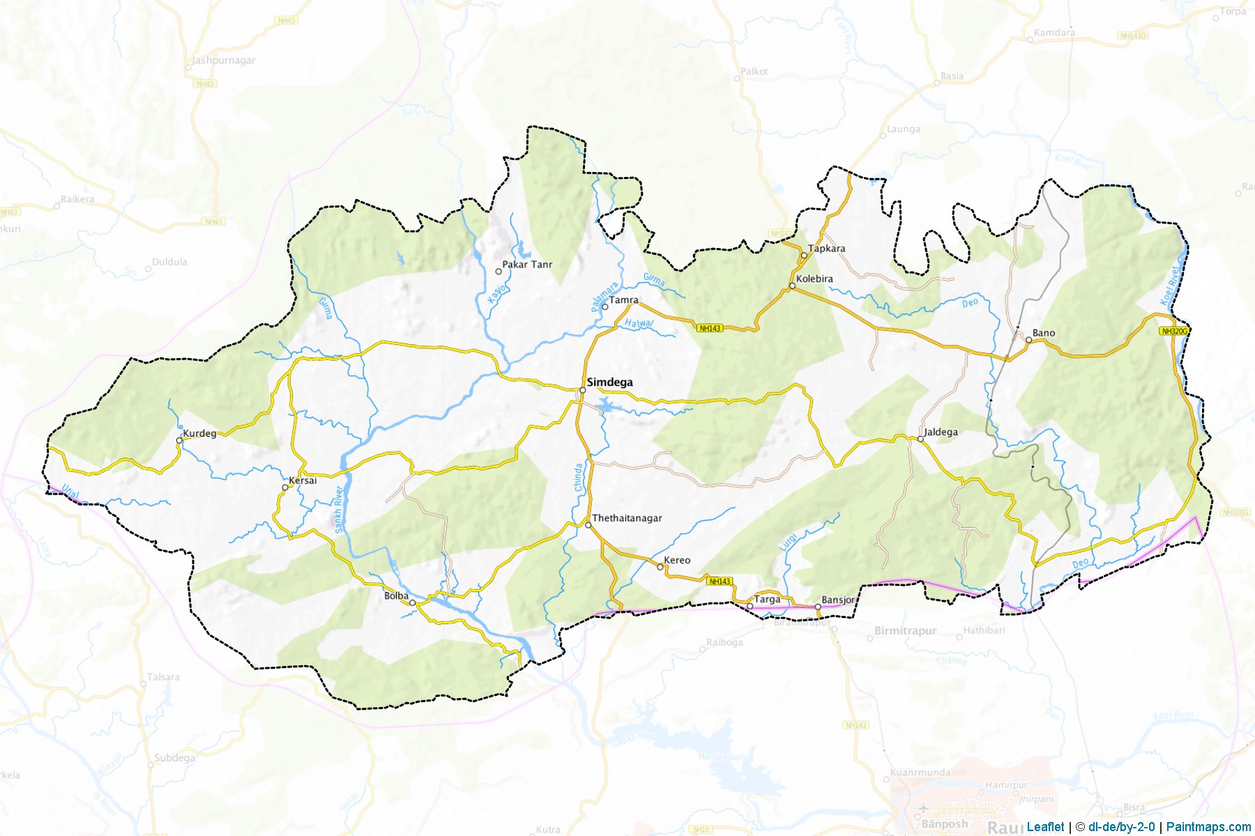 Simdega (Jharkhand) Map Cropping Samples-1