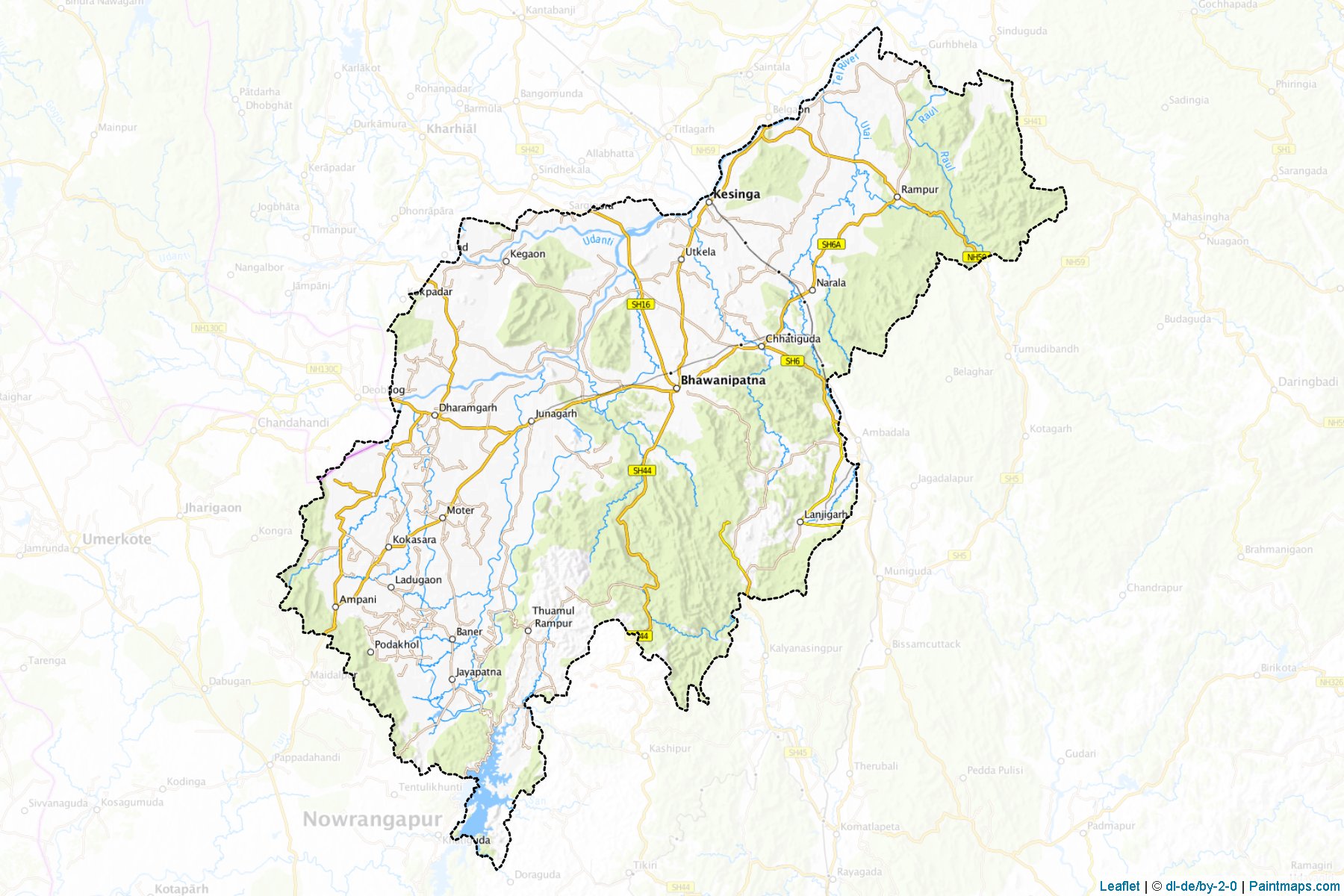 Kalahandi (Odisha) Map Cropping Samples-1