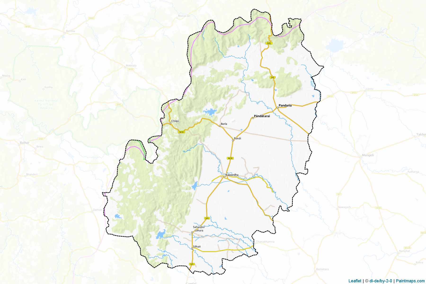 Kabirdham (Chhattisgarh) Map Cropping Samples-1