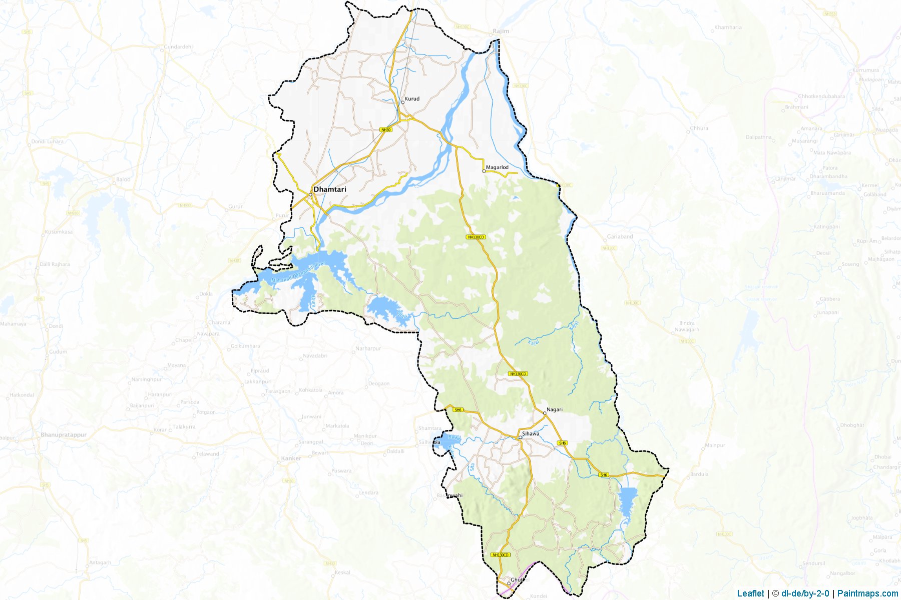 Dhamtari (Chhattisgarh) Map Cropping Samples-1