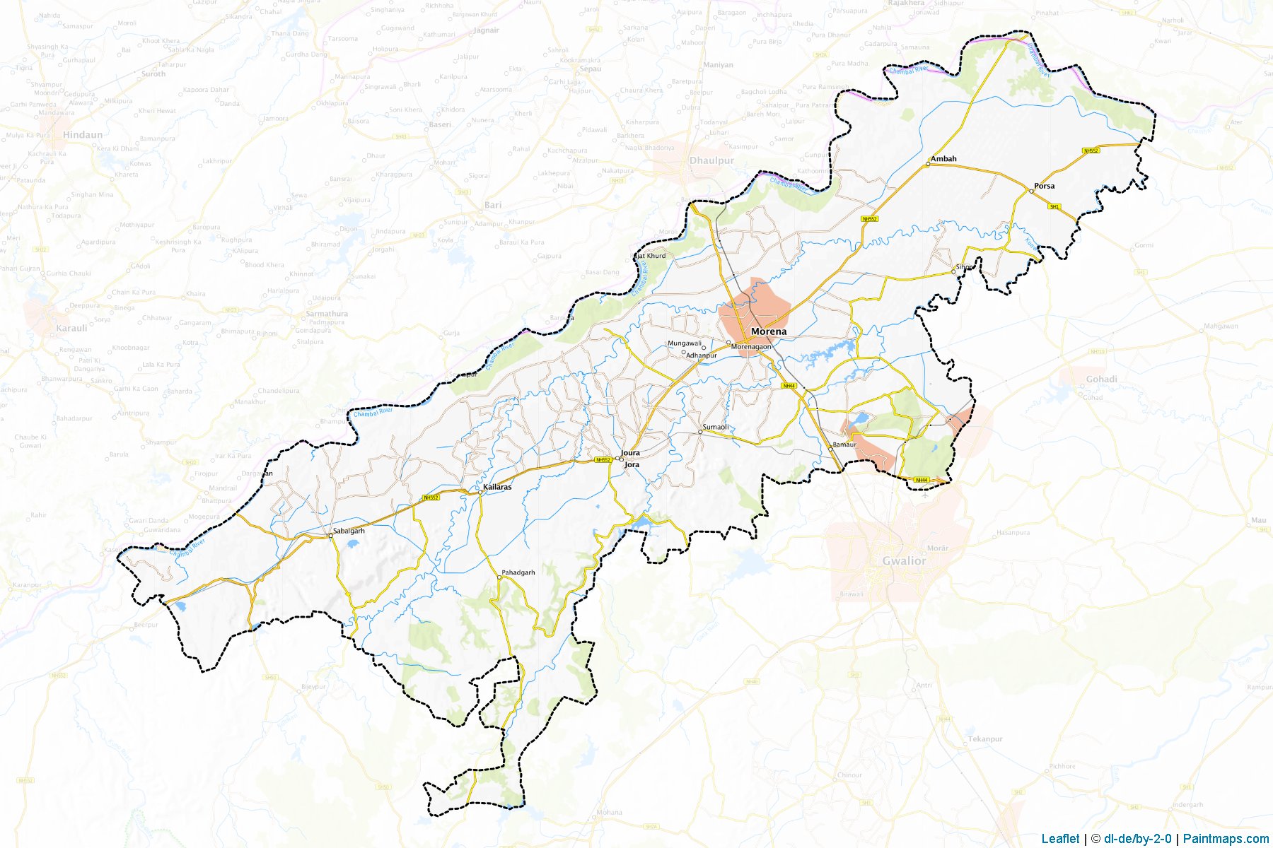 Muestras de recorte de mapas Morena (Madhya Pradesh)-1