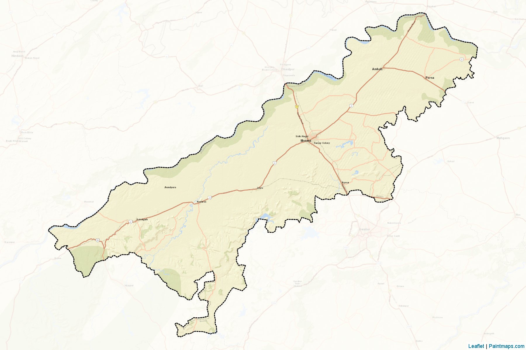 Muestras de recorte de mapas Morena (Madhya Pradesh)-2