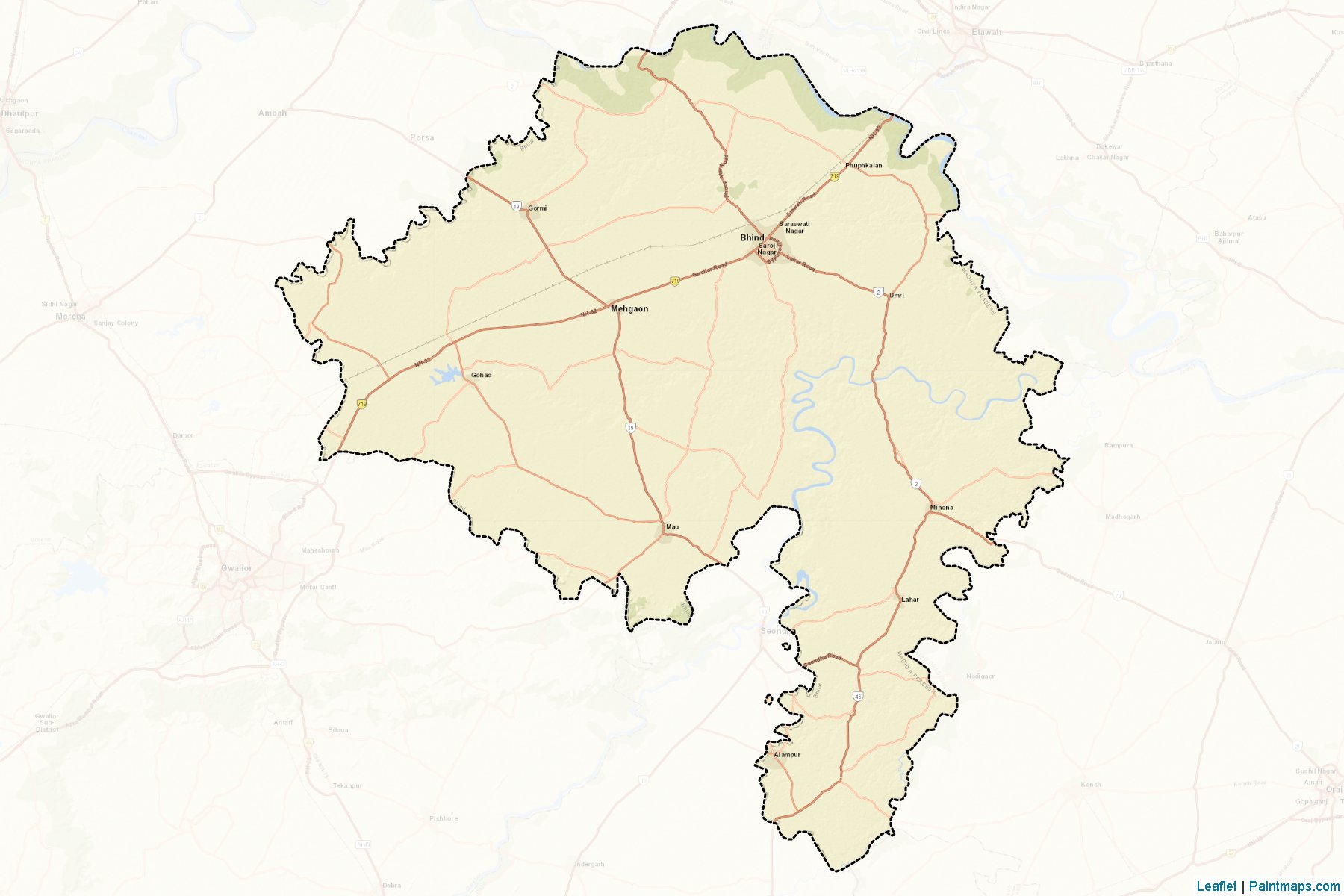 Bhind (Madhya Pradesh) Map Cropping Samples-2