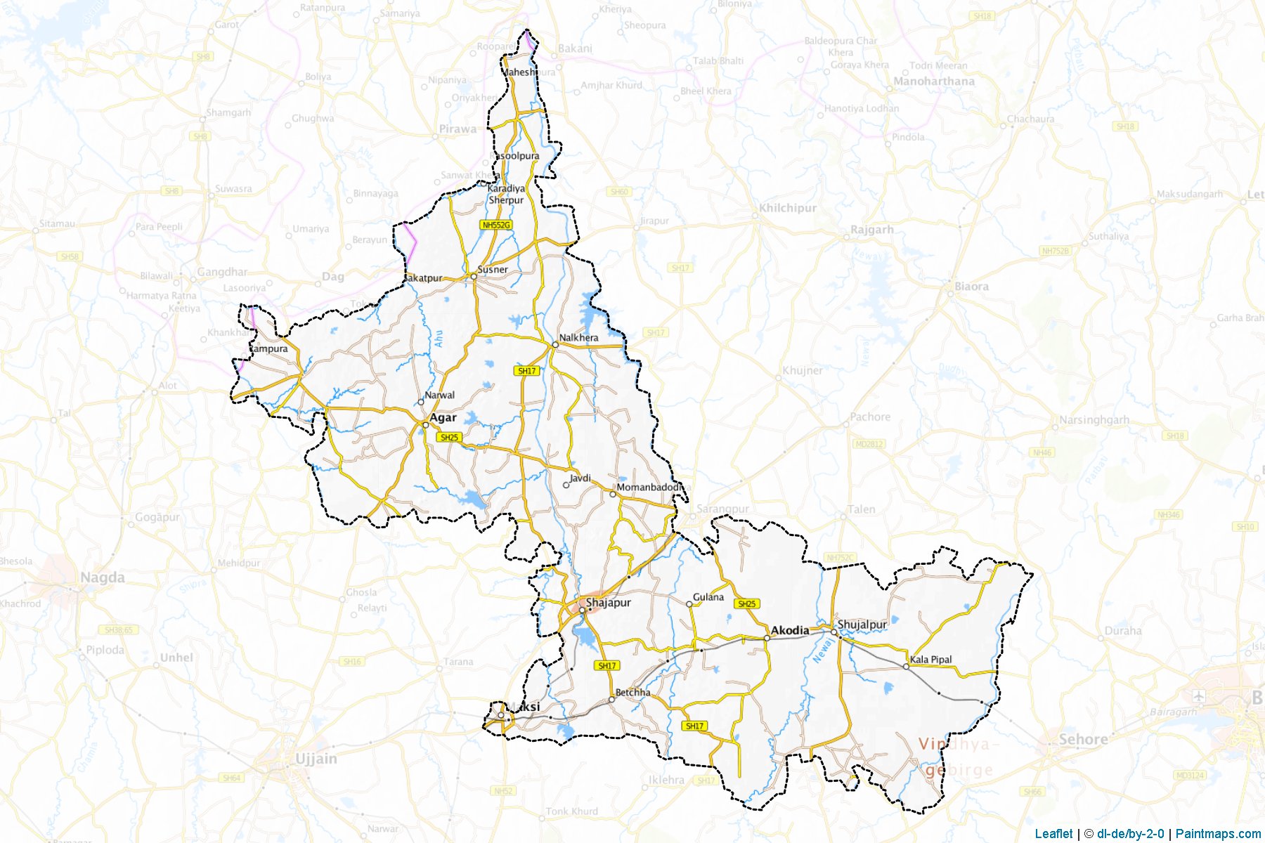 Shajapur (Madhya Pradesh) Map Cropping Samples-1