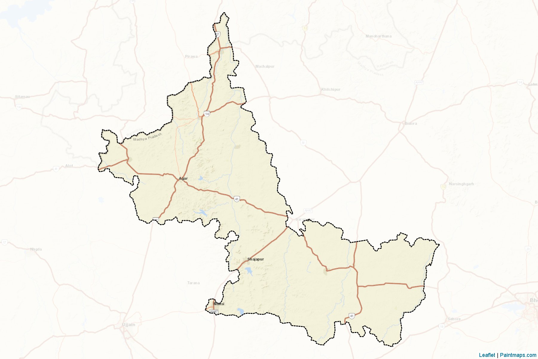 Shajapur (Madhya Pradesh) Map Cropping Samples-2