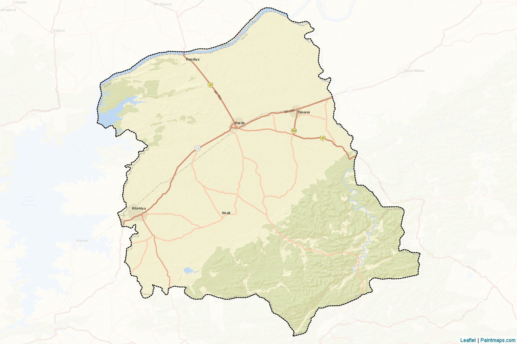 Muestras de recorte de mapas Harda (Madhya Pradesh)-2