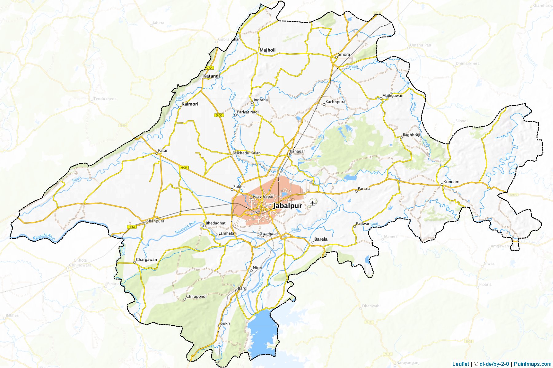 Jabalpur (Madhya Pradesh) Map Cropping Samples-1