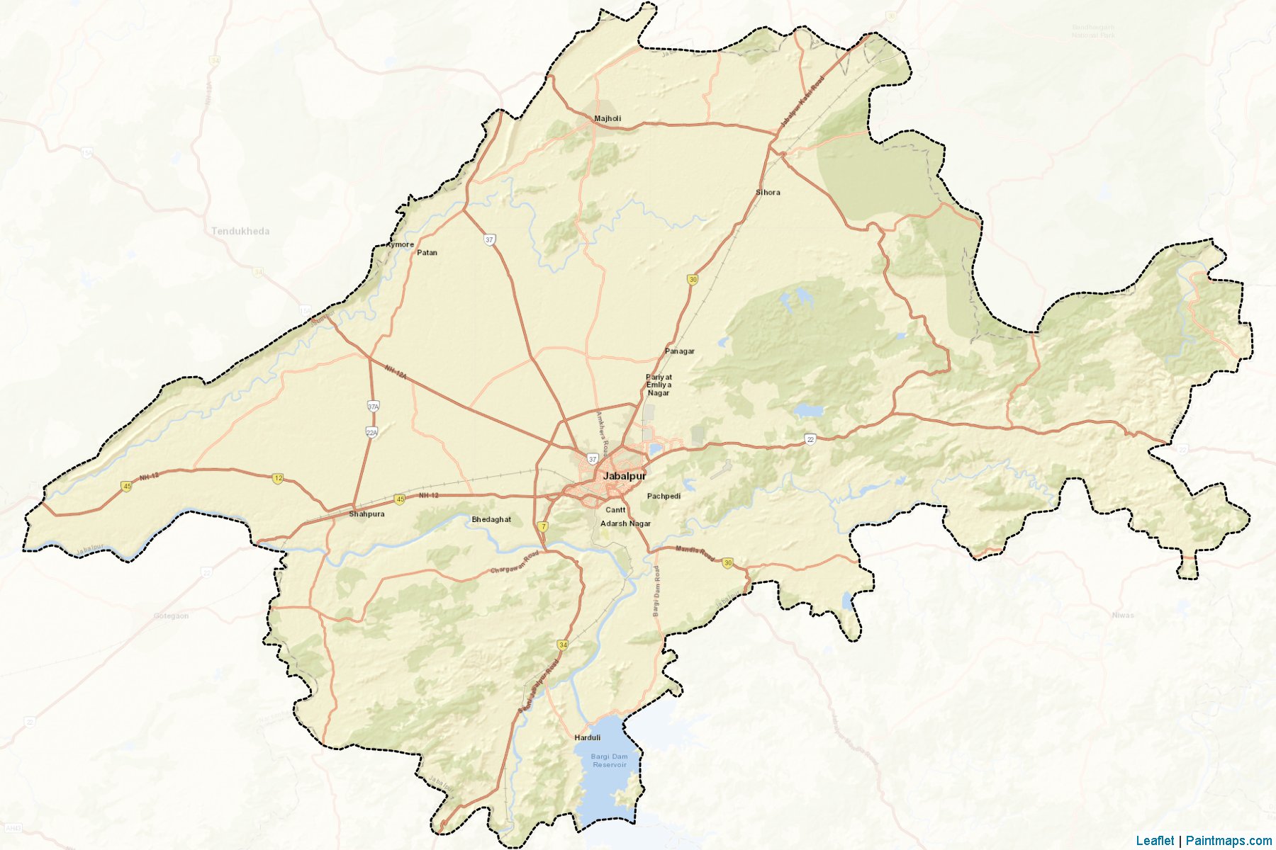 Jabalpur (Madhya Pradesh) Map Cropping Samples-2