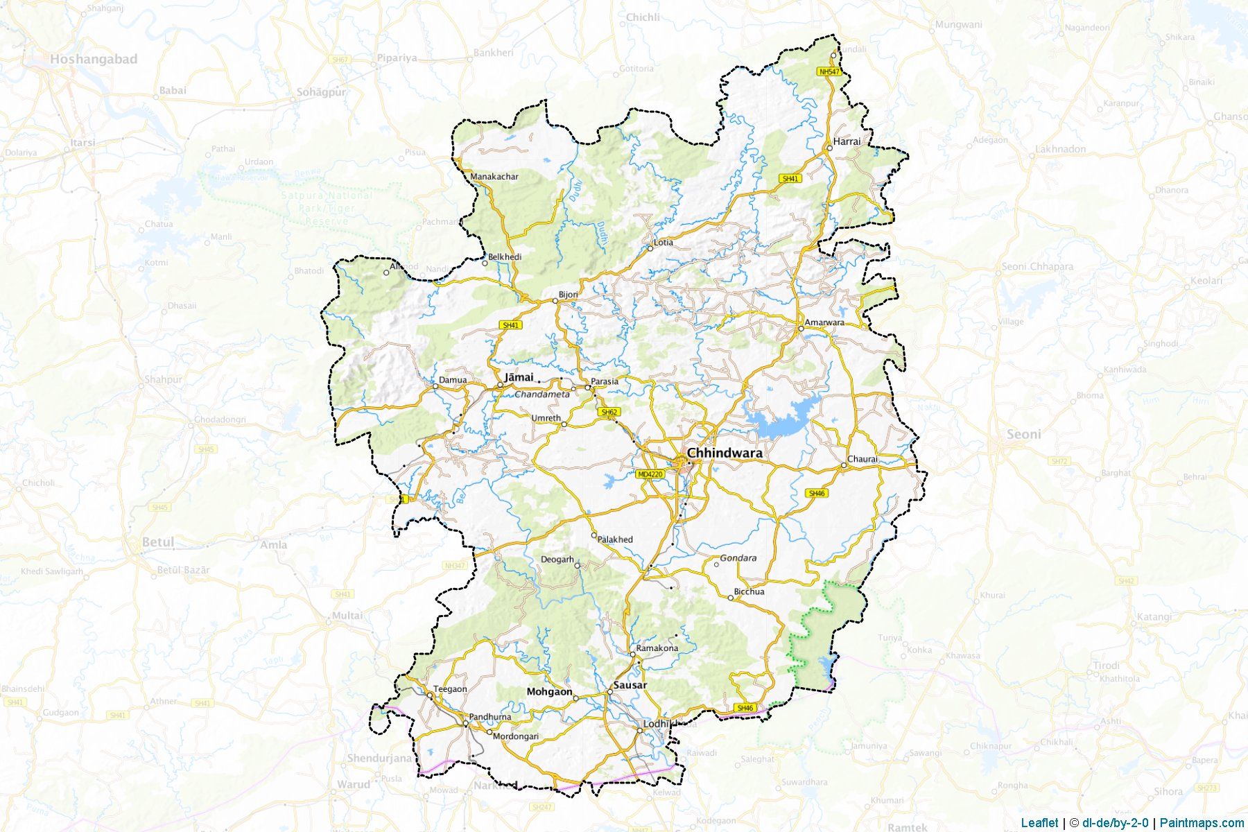 Chhindwara (Madhya Pradesh) Map Cropping Samples-1