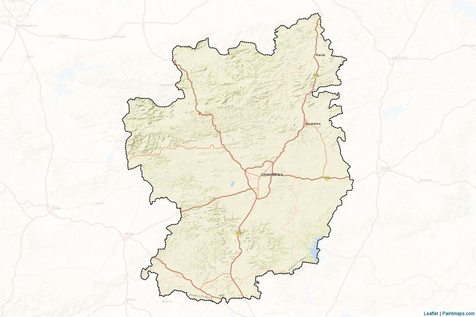 Chhindwara (Madhya Pradesh) Map Cropping Samples-2