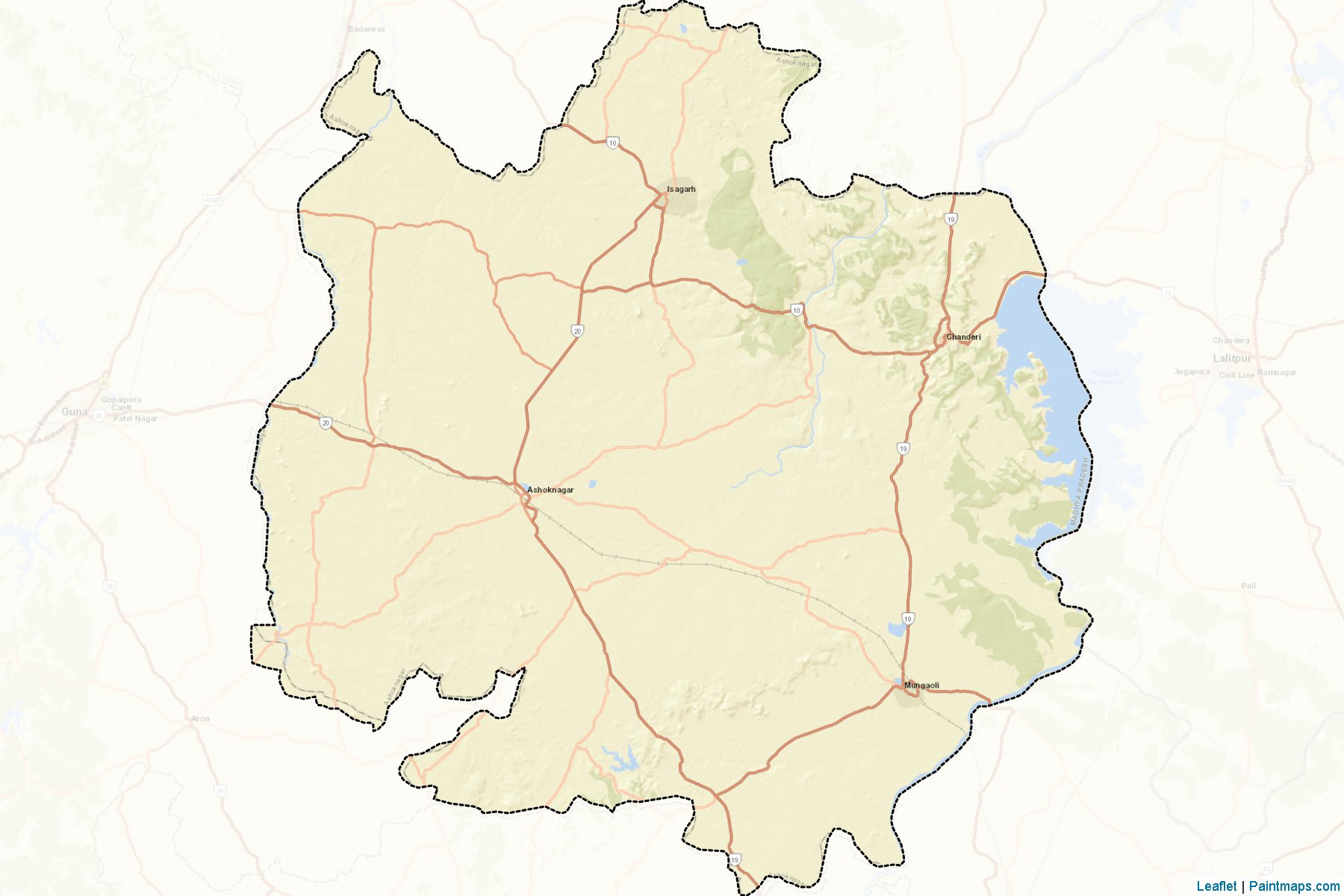 Ashoknagar (Madhya Pradesh) Map Cropping Samples-2