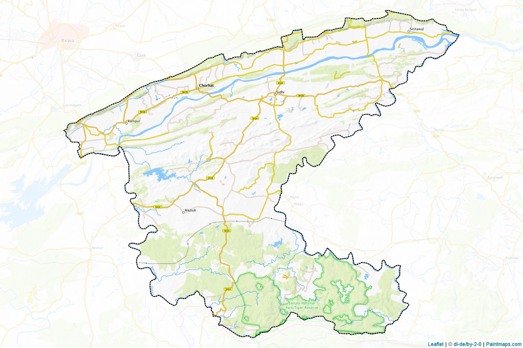 Sidhi (Madhya Pradesh) Map Cropping Samples-1