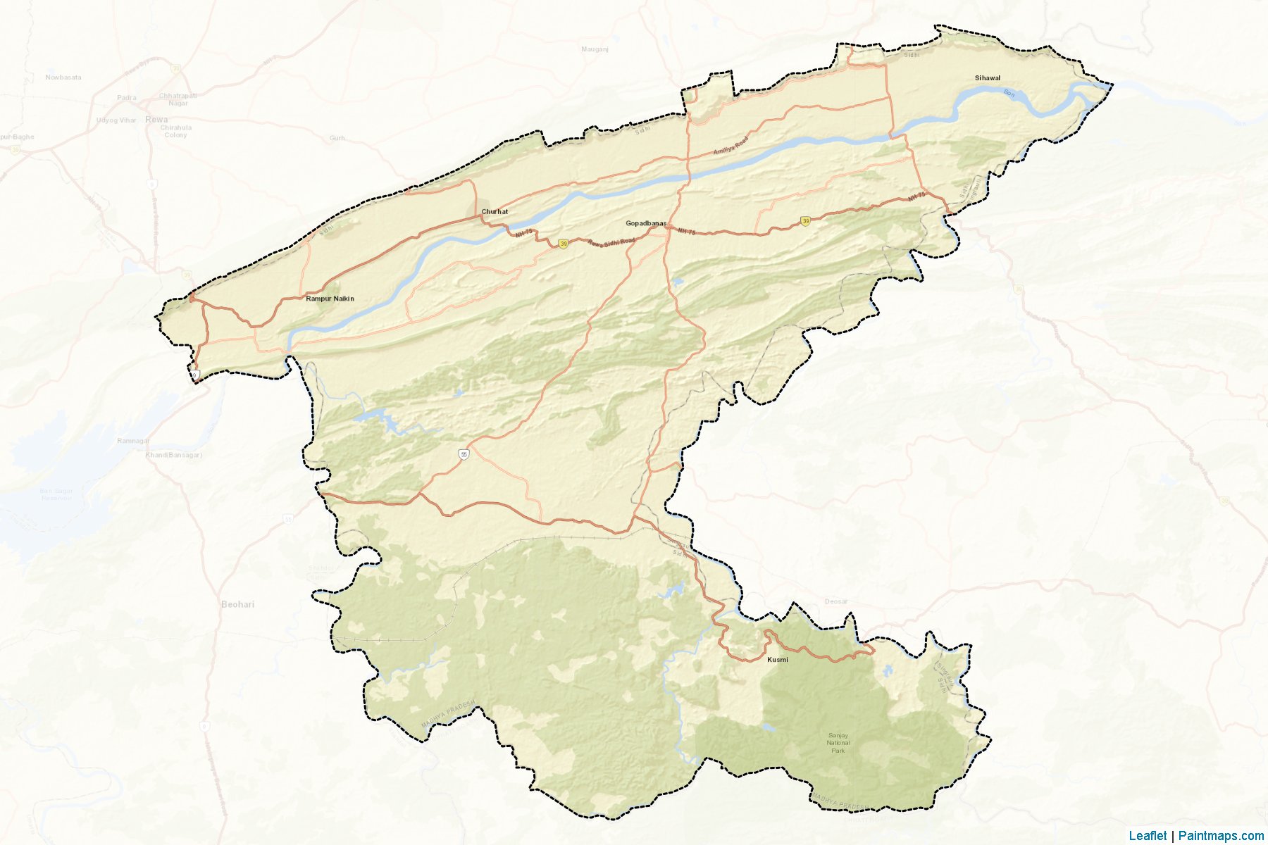 Sidhi (Madhya Pradesh) Map Cropping Samples-2