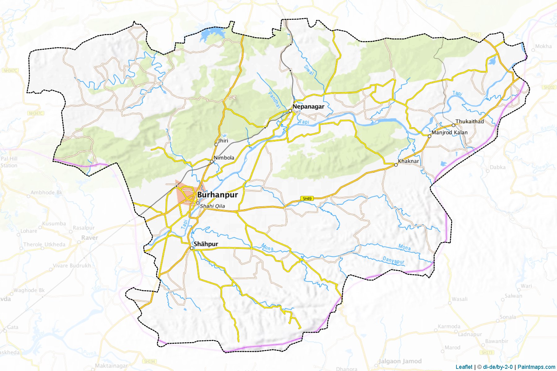 Burhanpur (Madhya Pradesh) Map Cropping Samples-1