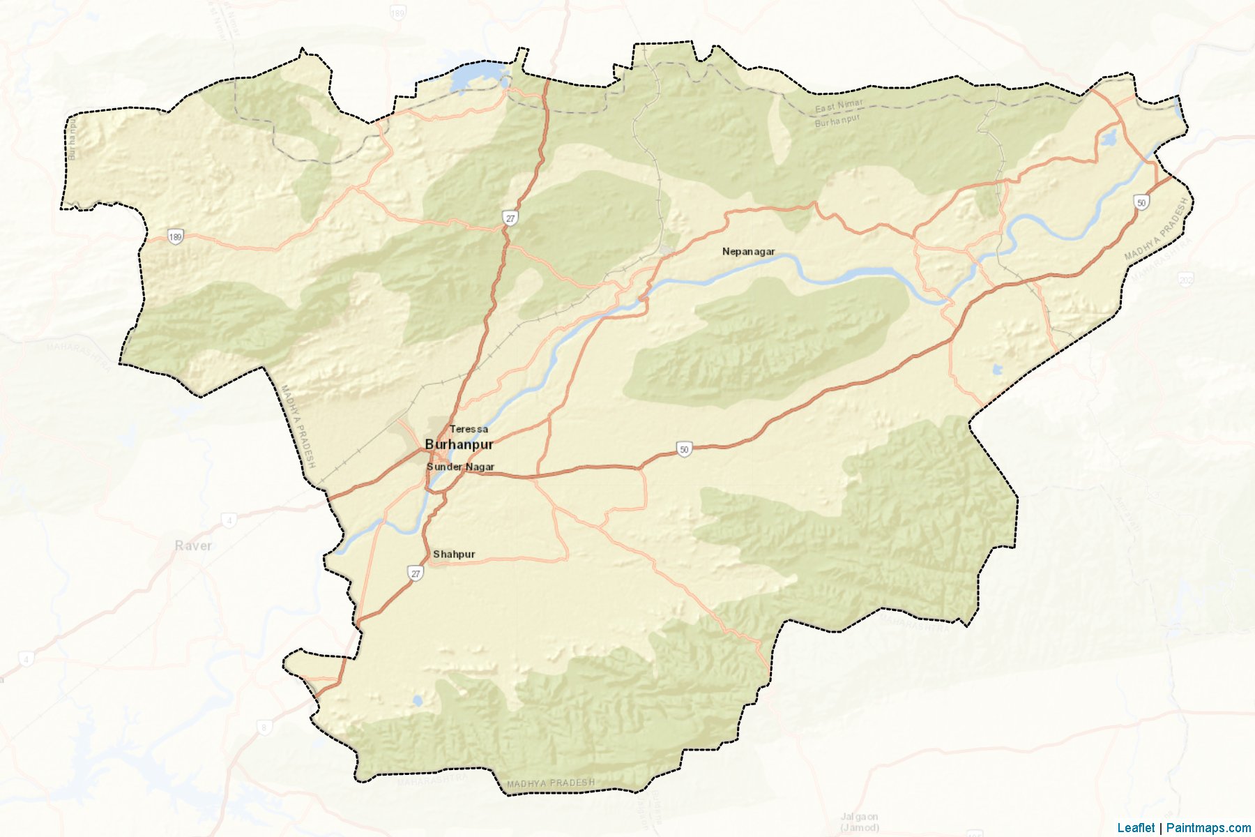 Burhanpur (Madhya Pradesh) Map Cropping Samples-2