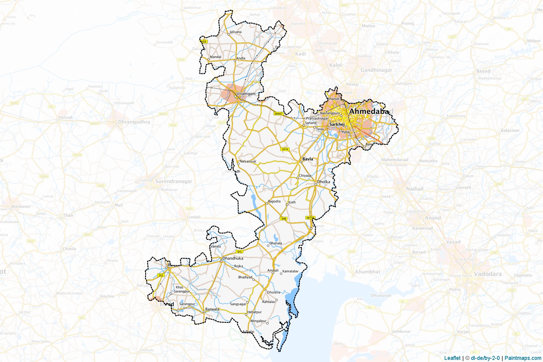 Ahmadabad (Gujarat) Map Cropping Samples-1