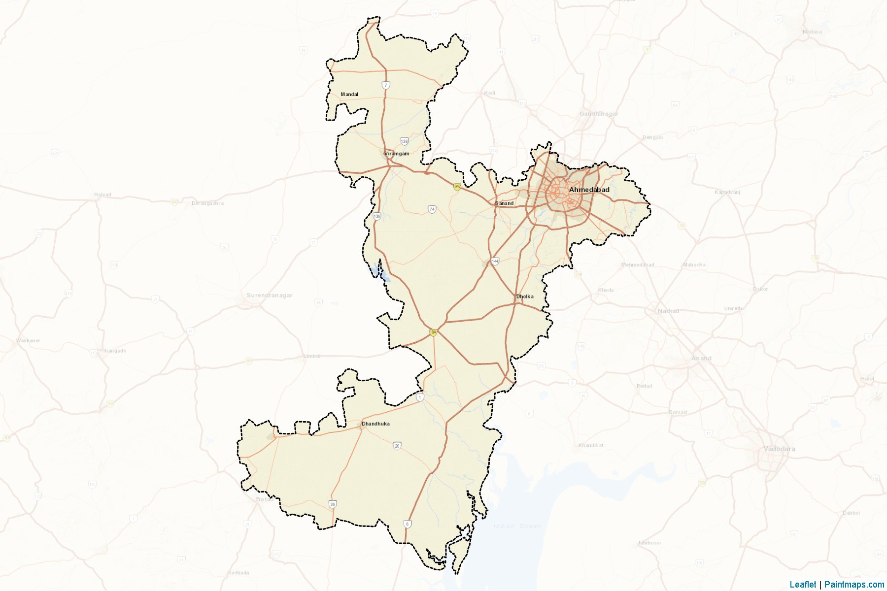 Ahmadabad (Gujarat) Map Cropping Samples-2