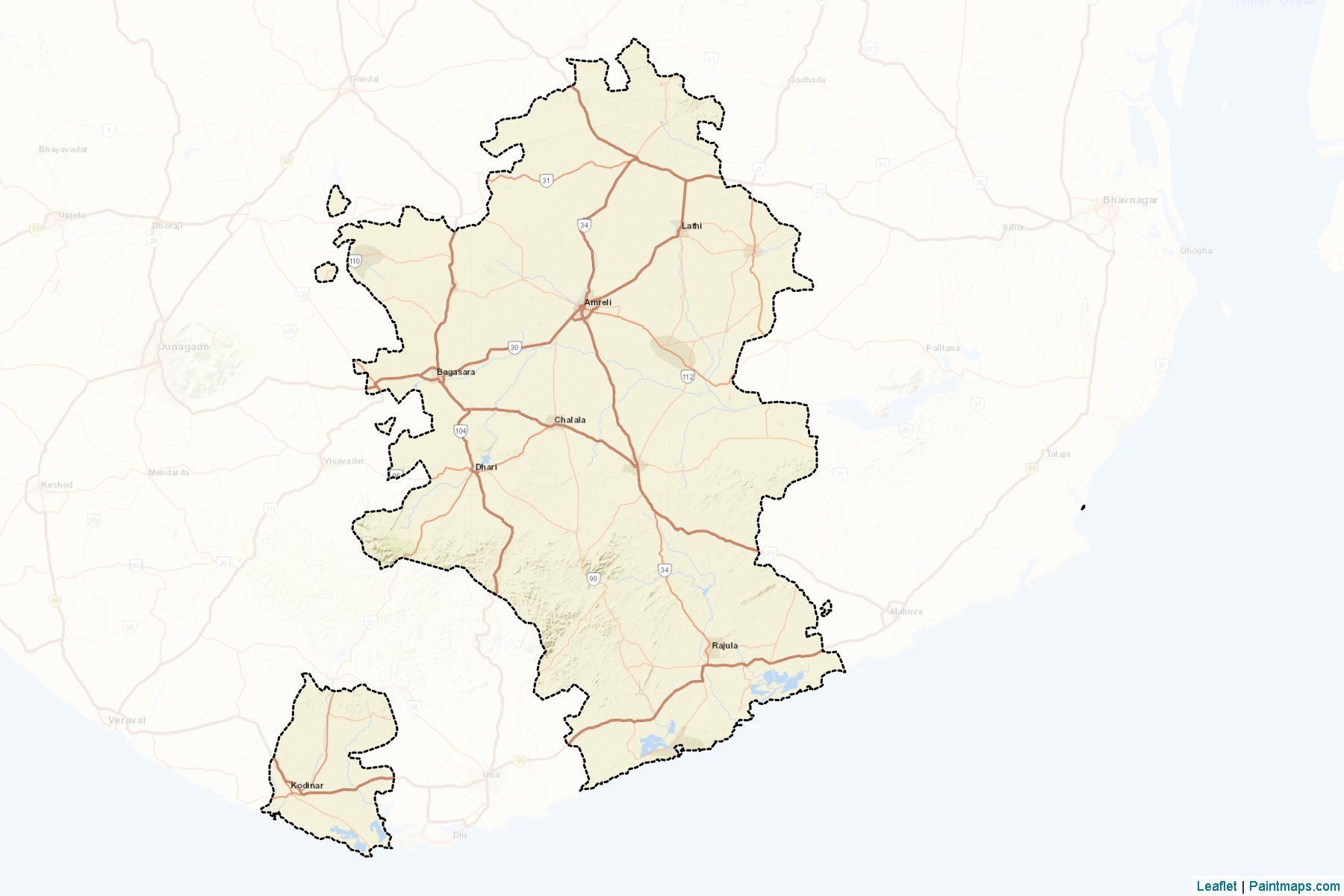 Amreli (Gujarat) Map Cropping Samples-2