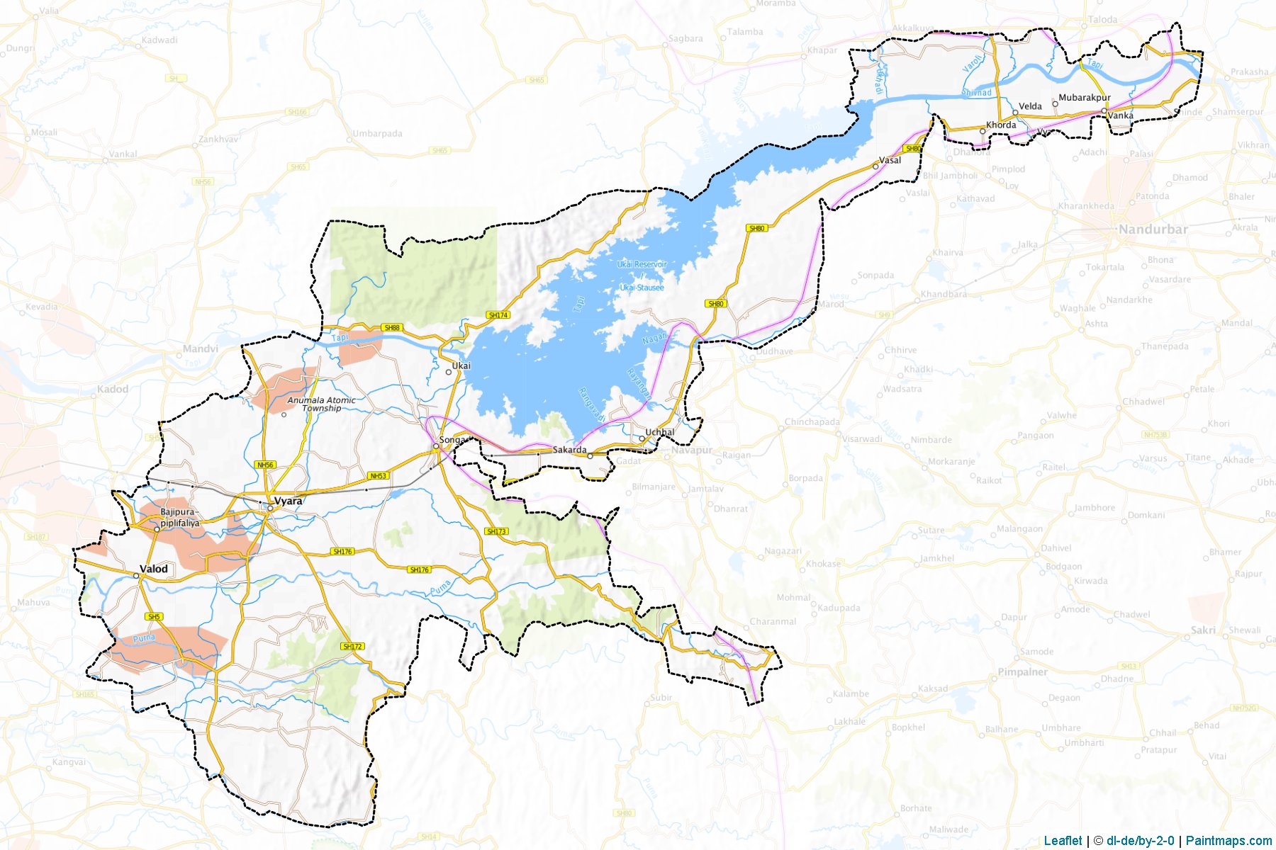 Muestras de recorte de mapas Tapi (Gujarat)-1