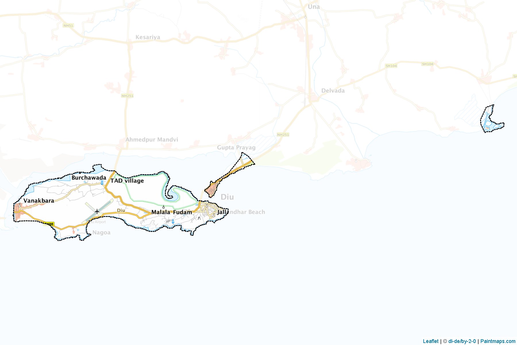 Diu (Daman ve Diu) Haritası Örnekleri-1