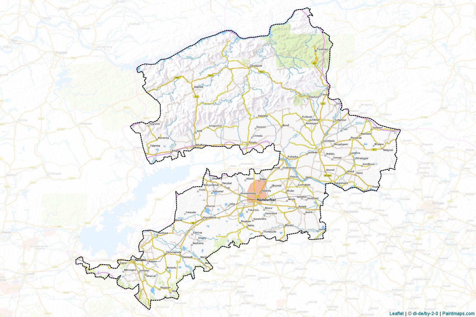 Muestras de recorte de mapas Nandurbar (Maharashtra)-1