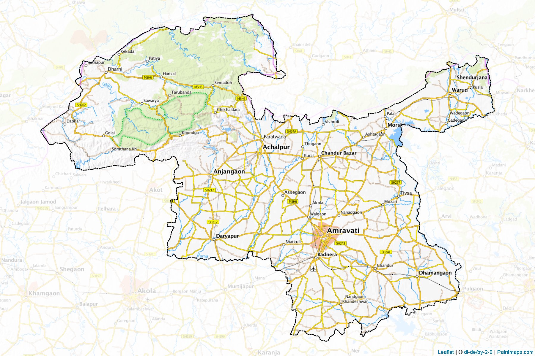 Amravati (Maharaştra) Haritası Örnekleri-1