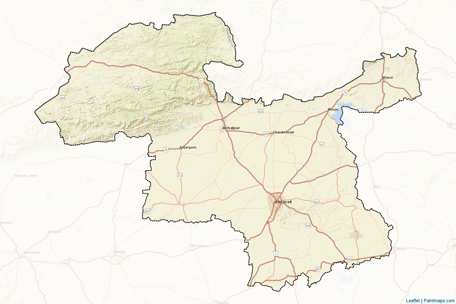 Amravati (Maharashtra) Map Cropping Samples-2