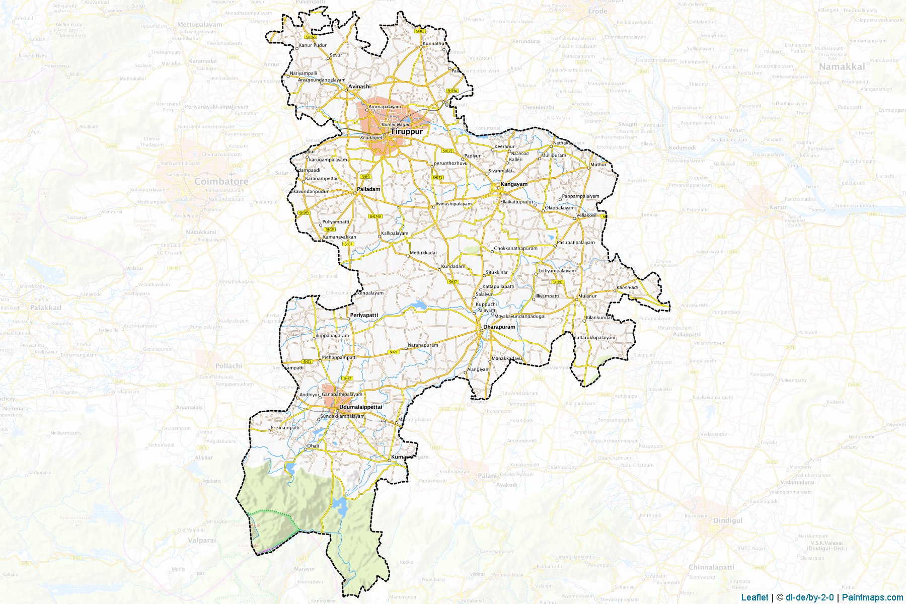 Tiruppur (Tamil Nadu) Haritası Örnekleri-1