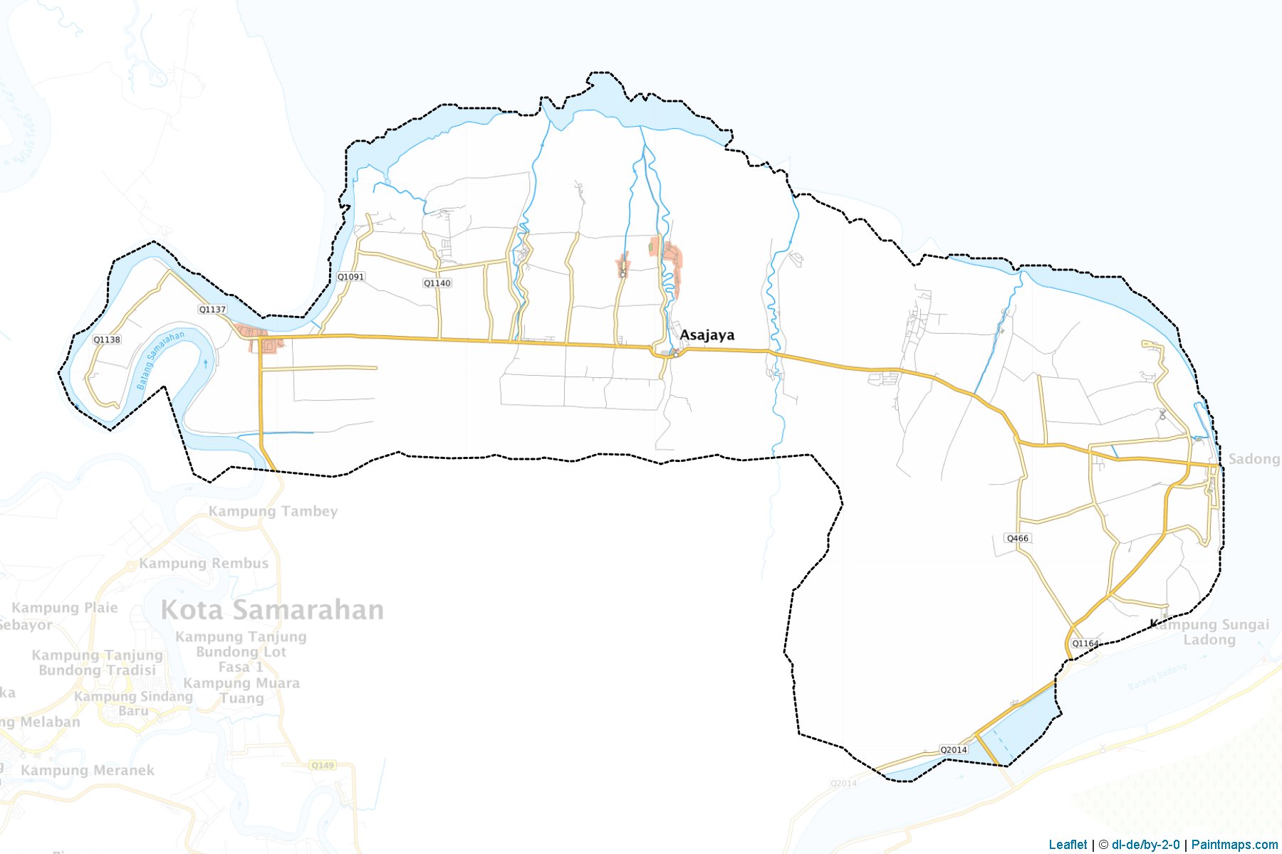 Muestras de recorte de mapas Asajaya (Sarawak)-1