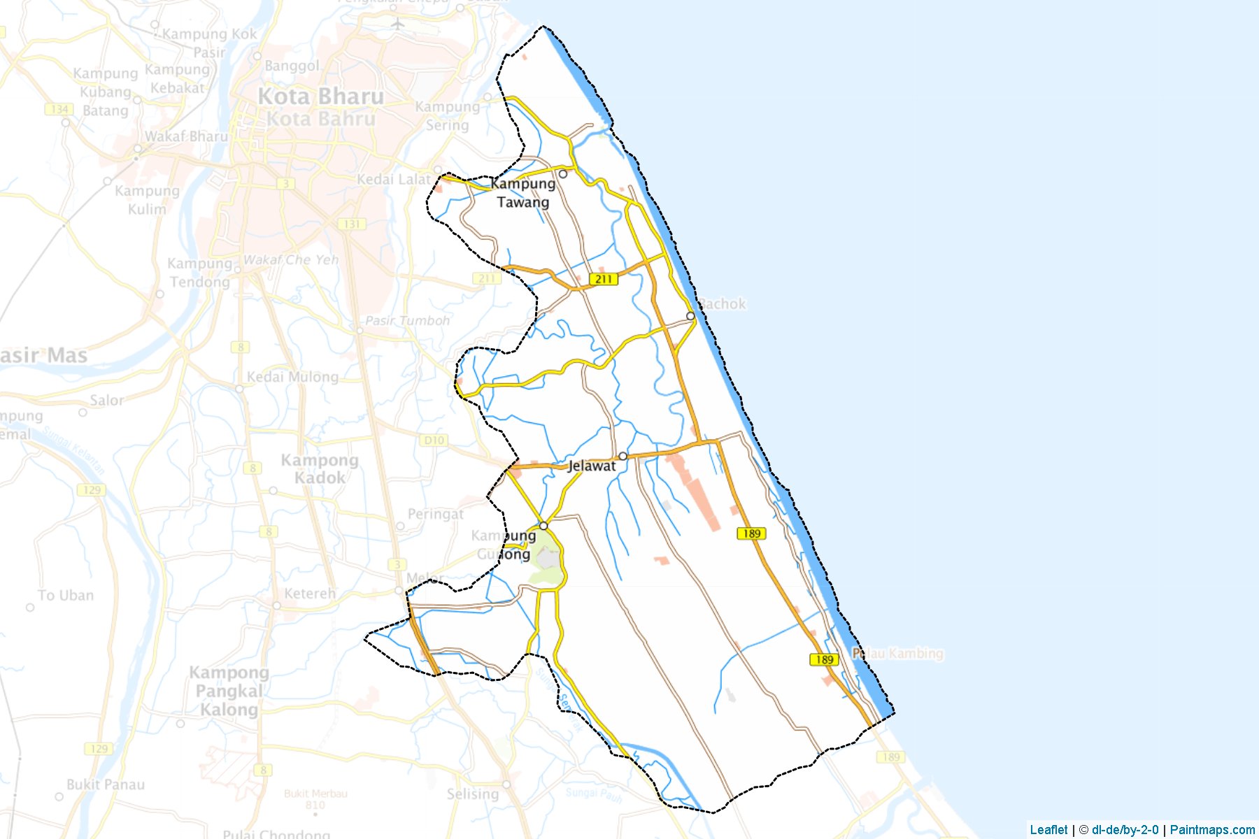 Muestras de recorte de mapas Bachok (Kelantan)-1