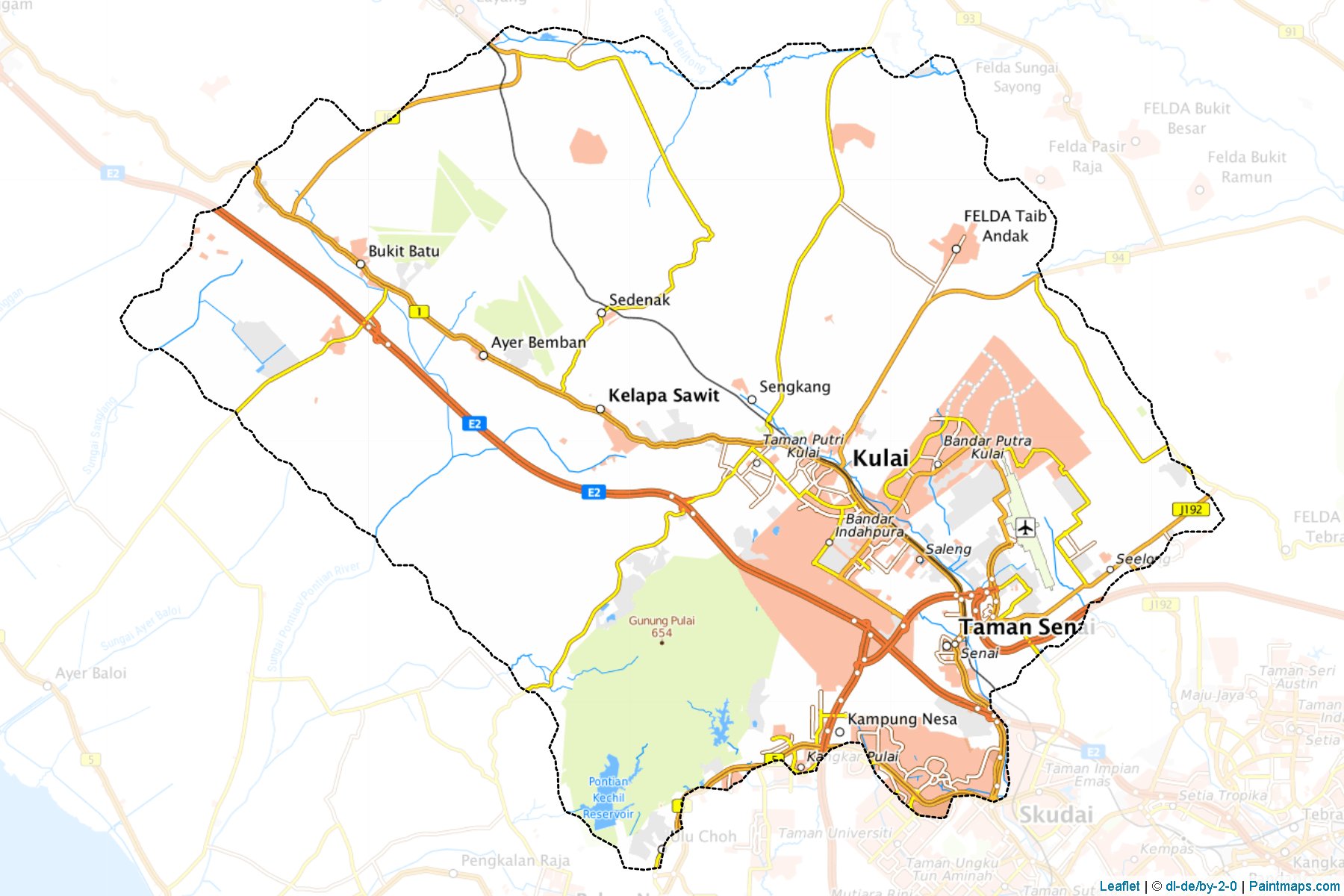 Muestras de recorte de mapas Kulaijaya (Johor)-1