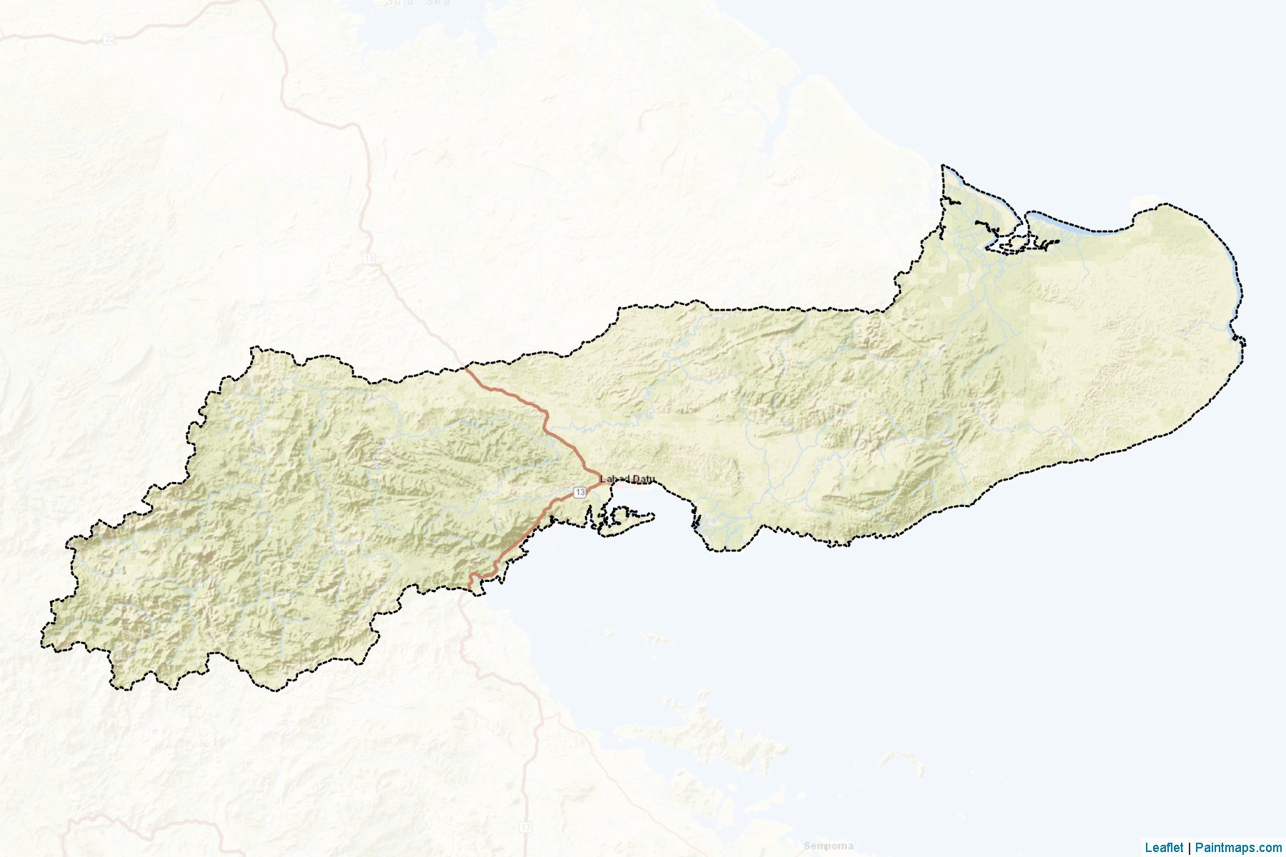 Muestras de recorte de mapas Lahad Datu (Sabah)-2