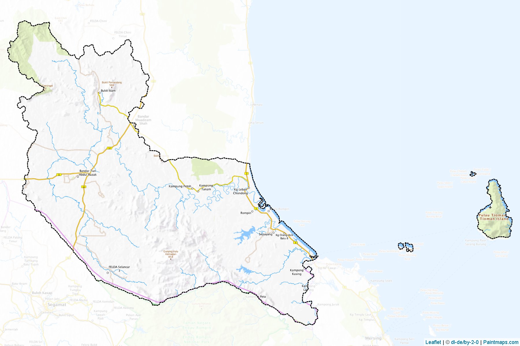 Muestras de recorte de mapas Rompin (Pahang)-1