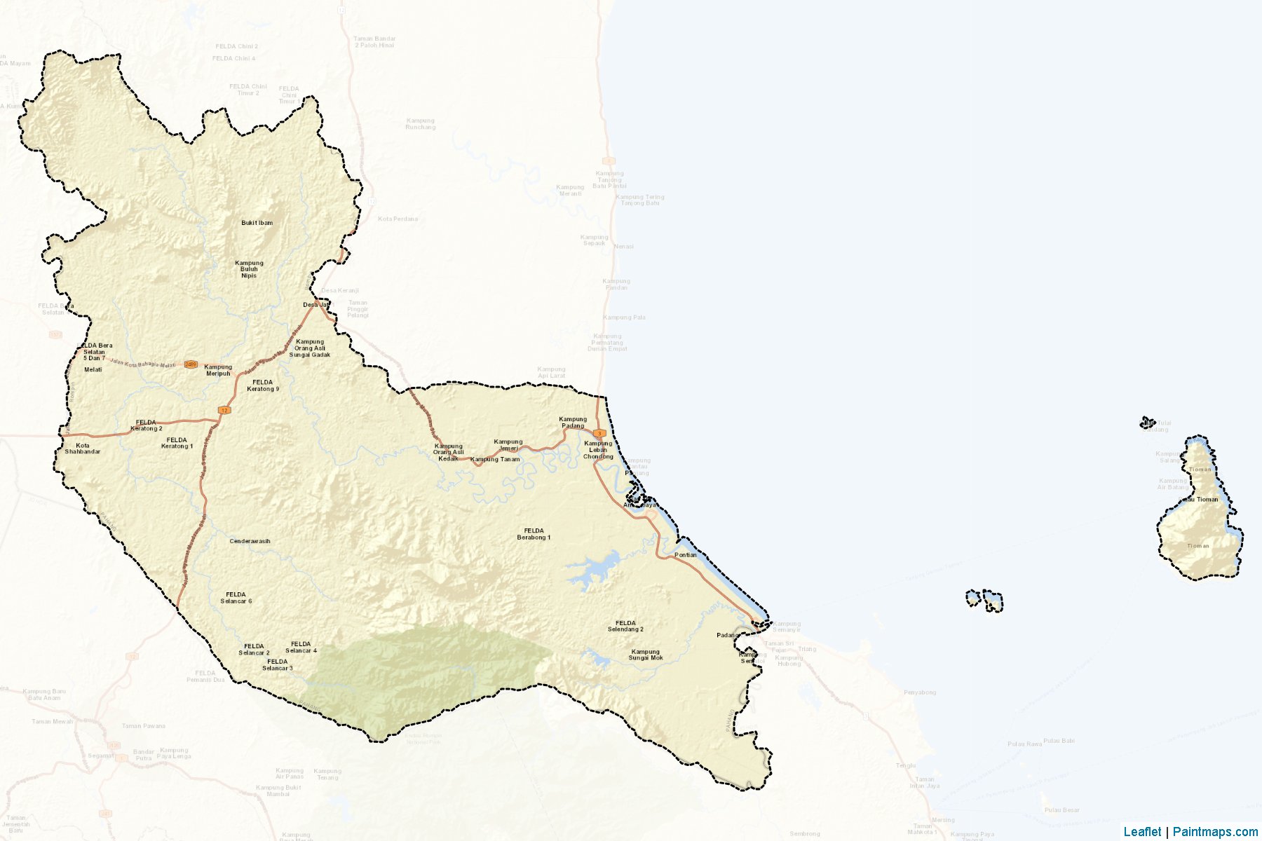 Muestras de recorte de mapas Rompin (Pahang)-2