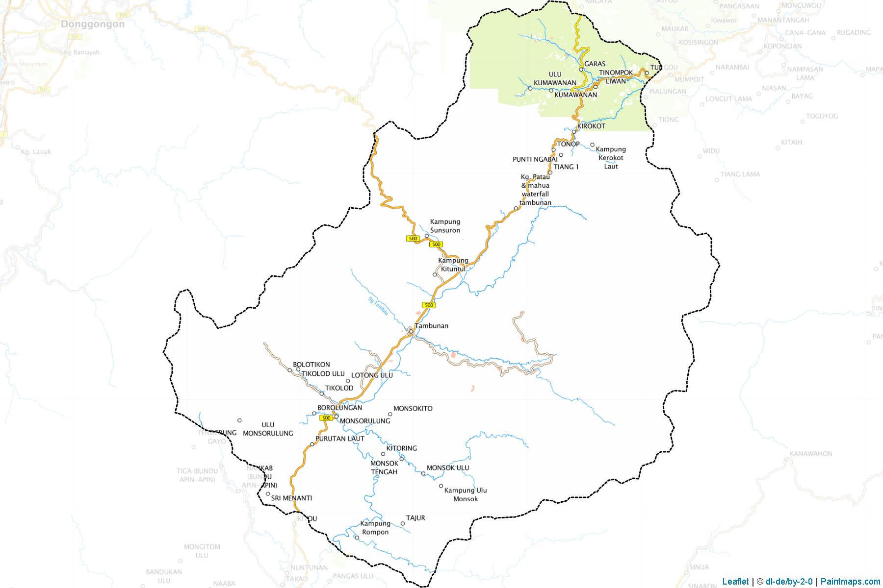 Muestras de recorte de mapas Tambunan (Sabah)-1