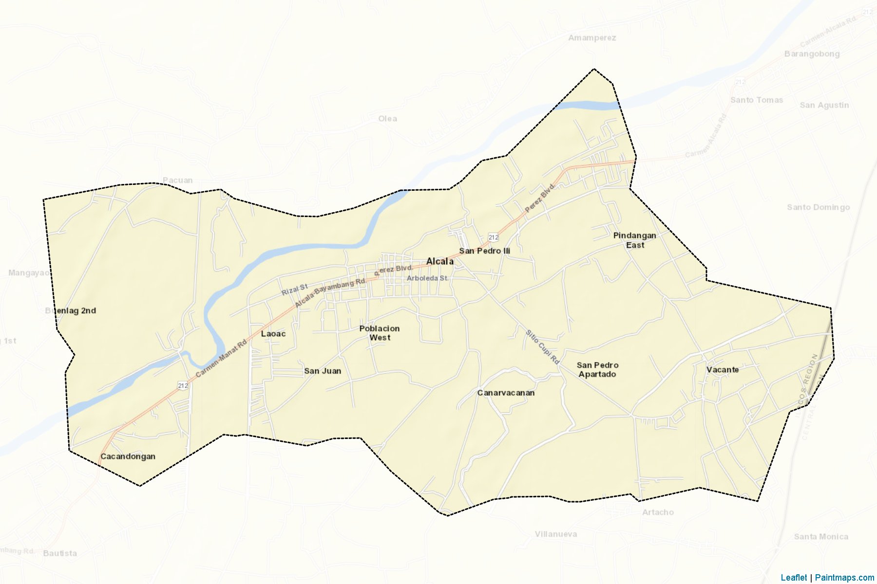 Muestras de recorte de mapas Alcala (Pangasinan)-2