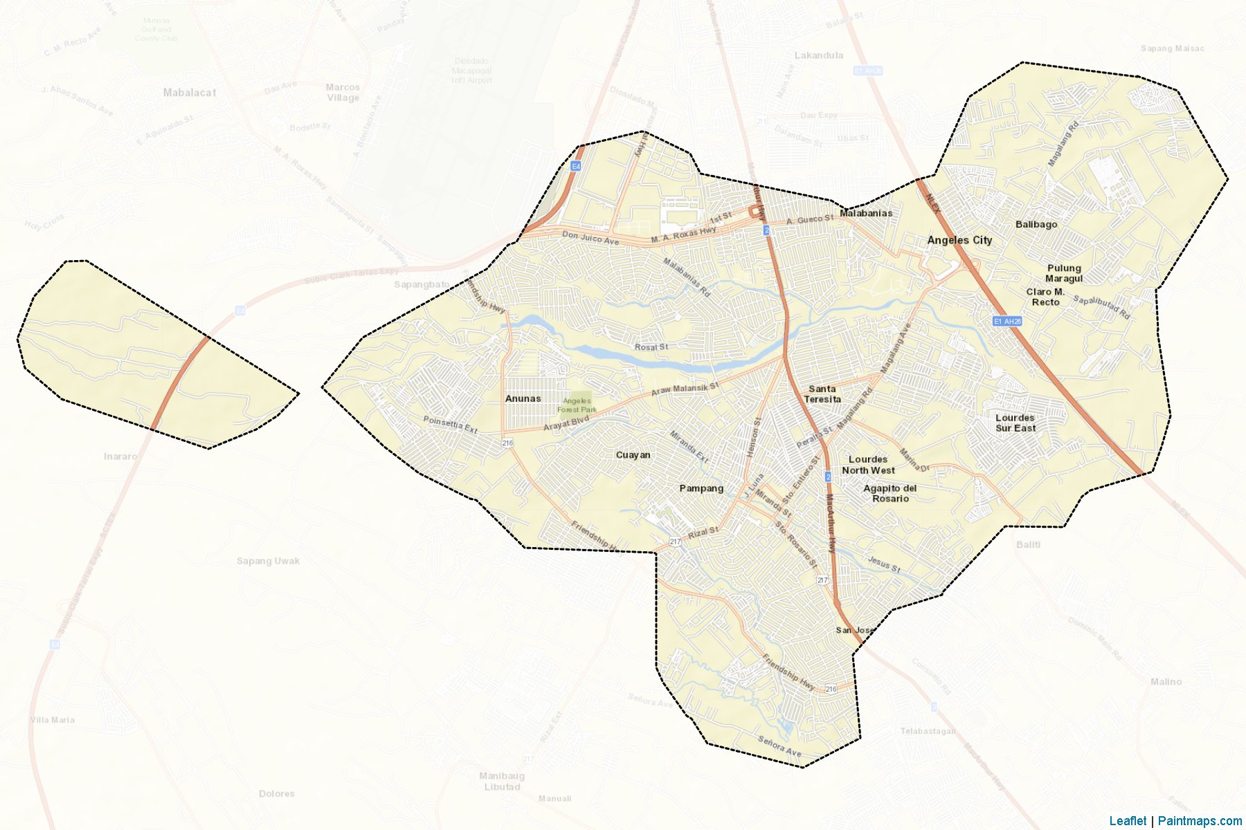 Angeles City (Central Luzon) Map Cropping Samples-2