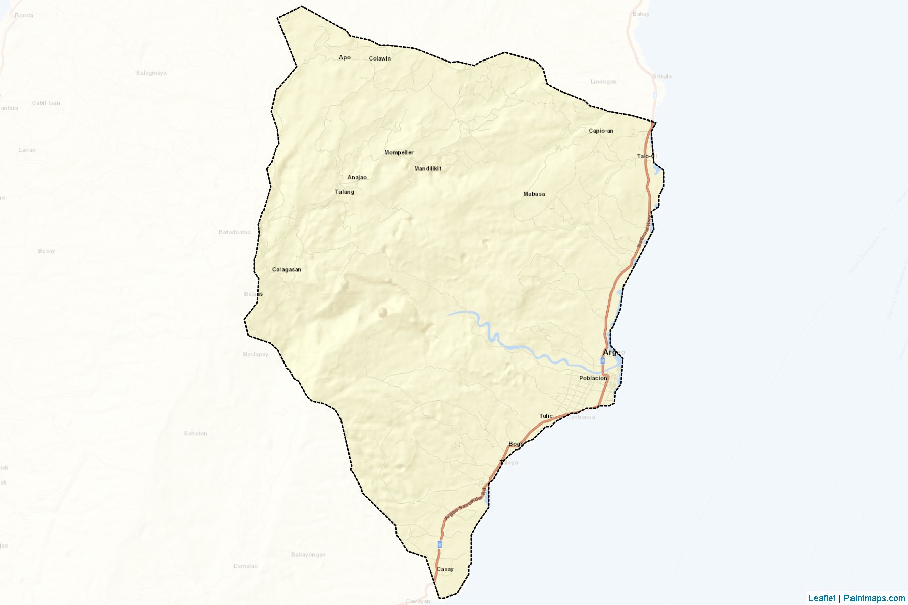 Muestras de recorte de mapas Argao (Cebu)-2