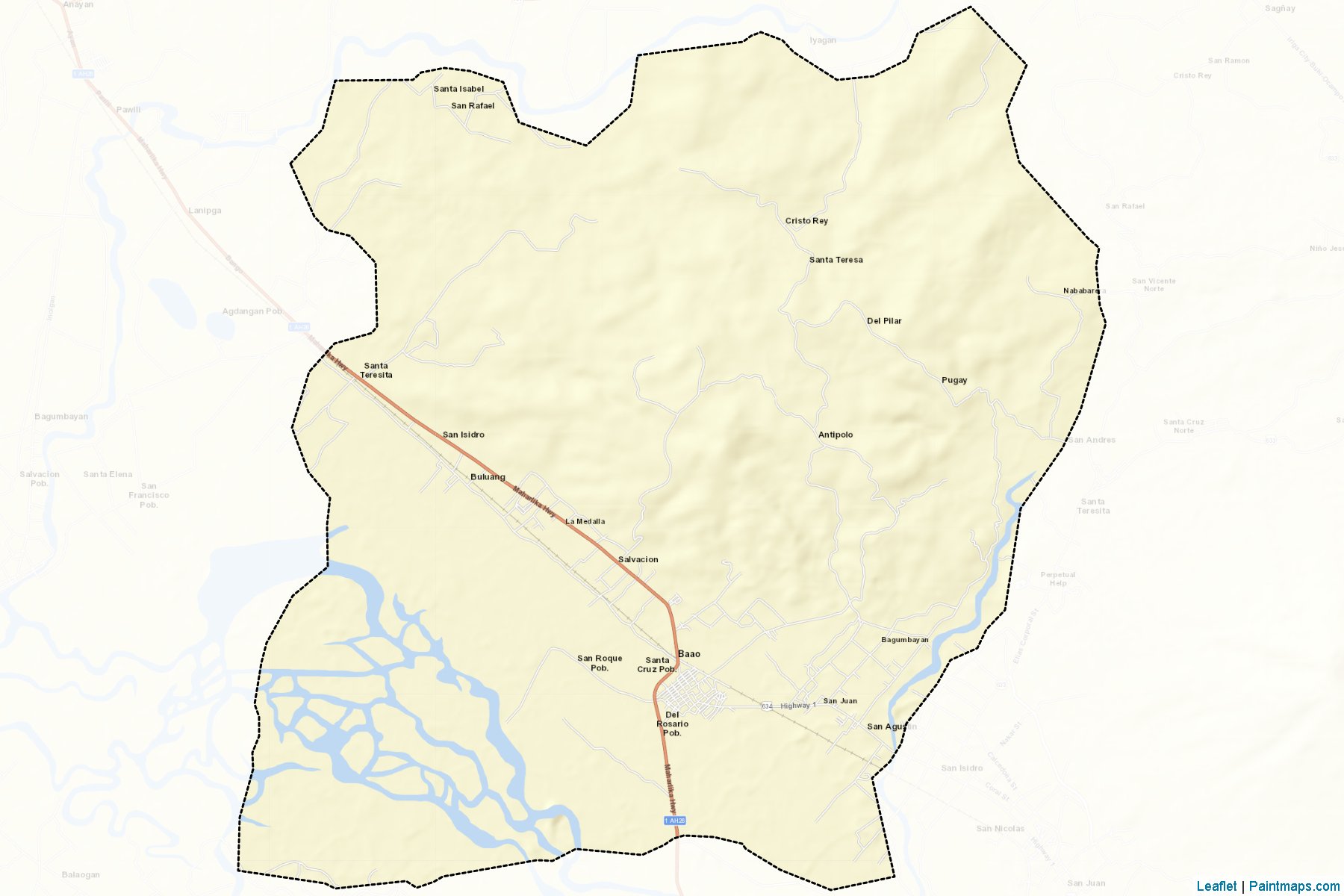 Muestras de recorte de mapas Baao (Camarines Sur)-2