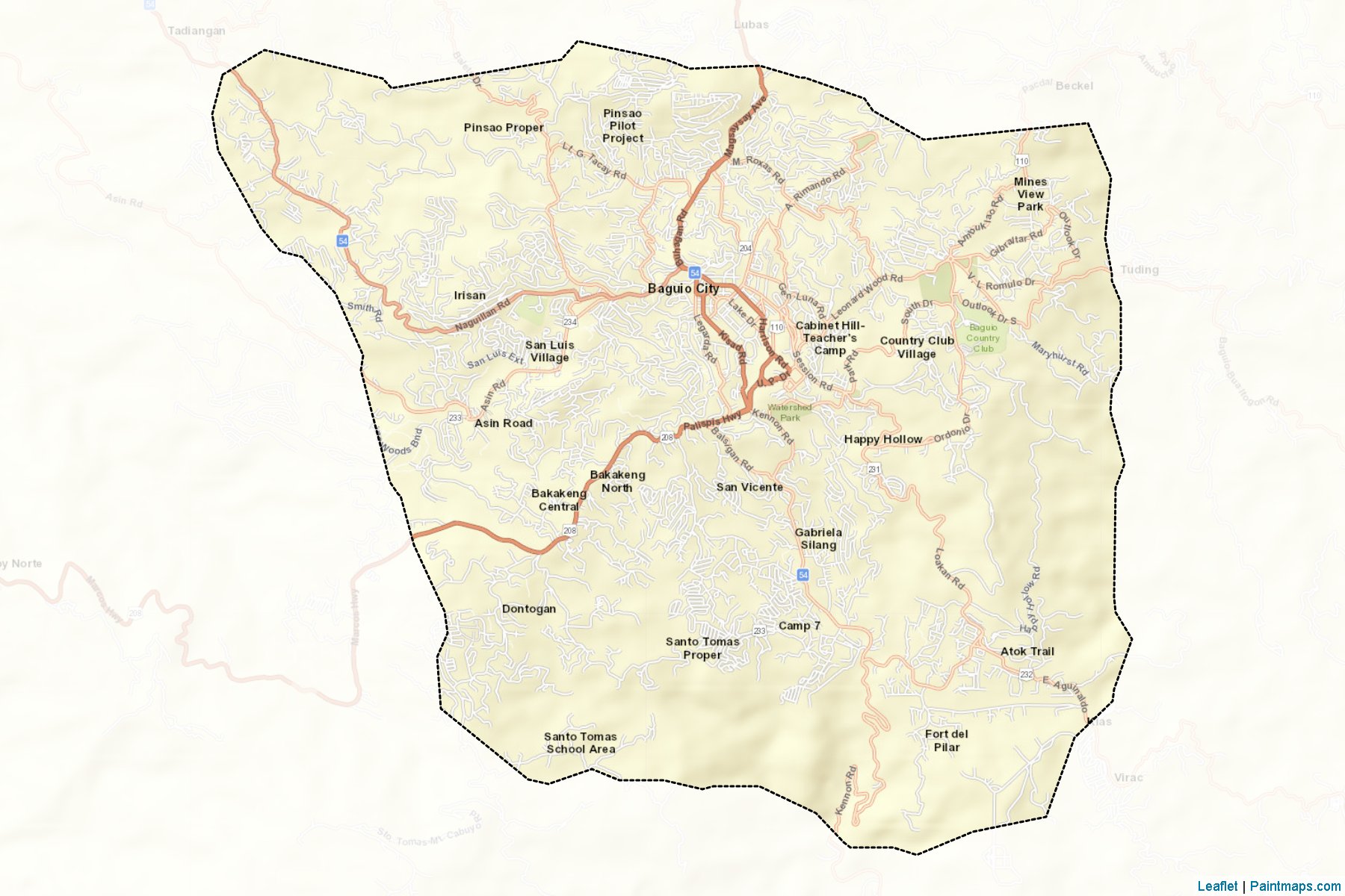 Baguio City (Cordillera Administrative Region) Map Cropping Samples-2